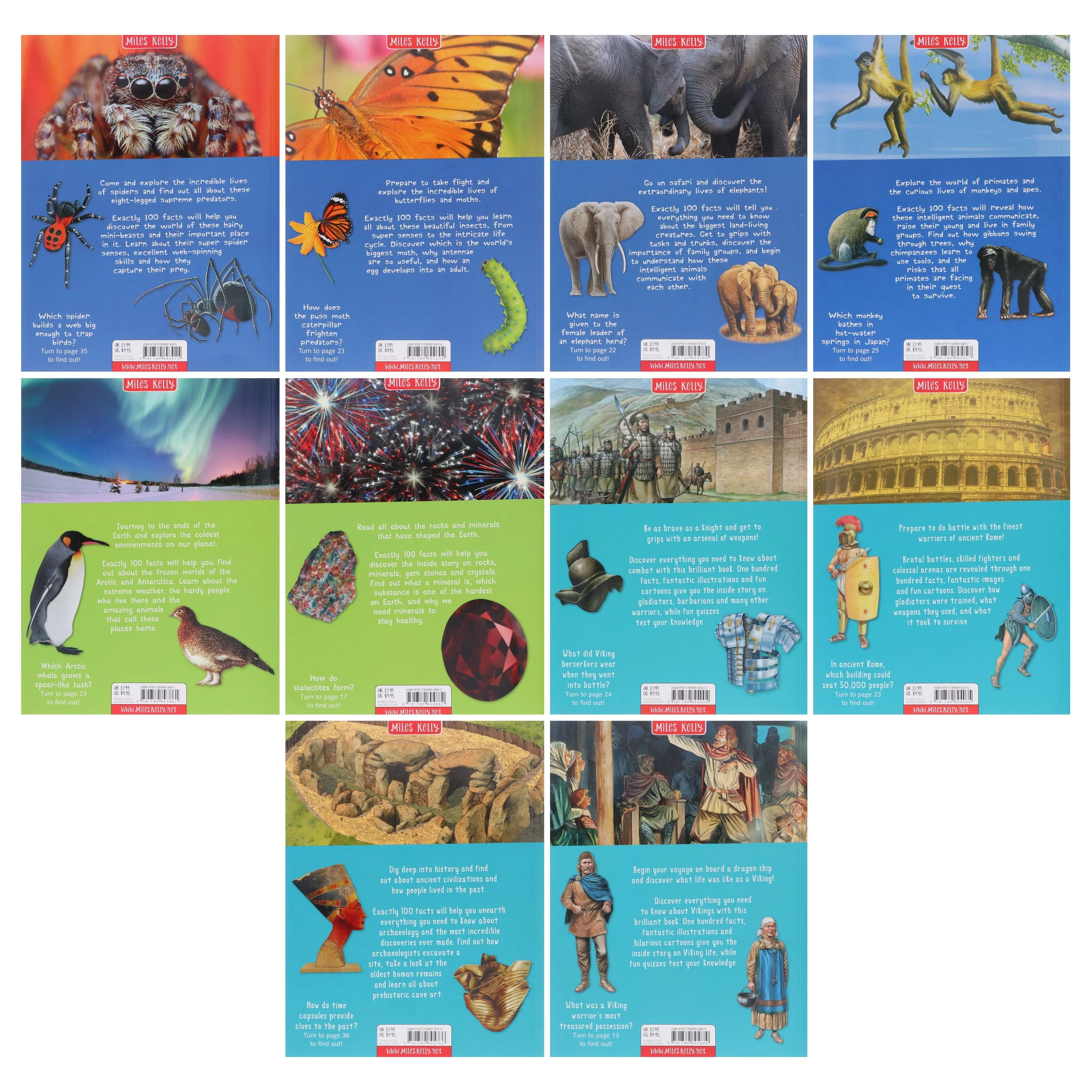 100 Facts Series by Steve Parker & Others 10 Books Collection Set - Ages 7+ - Paperback - Image 3