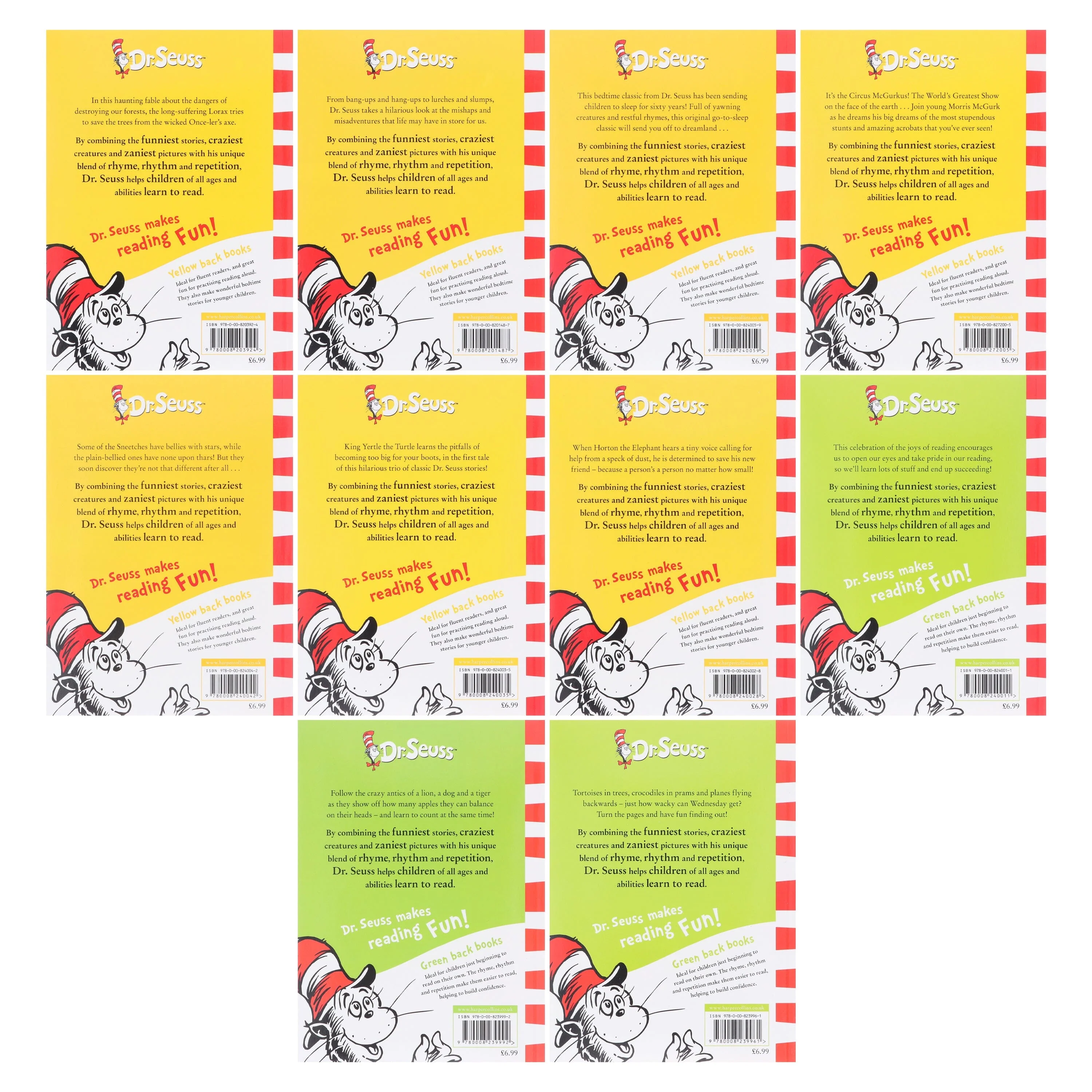 Dr. Seuss Childrens Collection 10 Books Set - Age 3+ - Paperback - Image 3