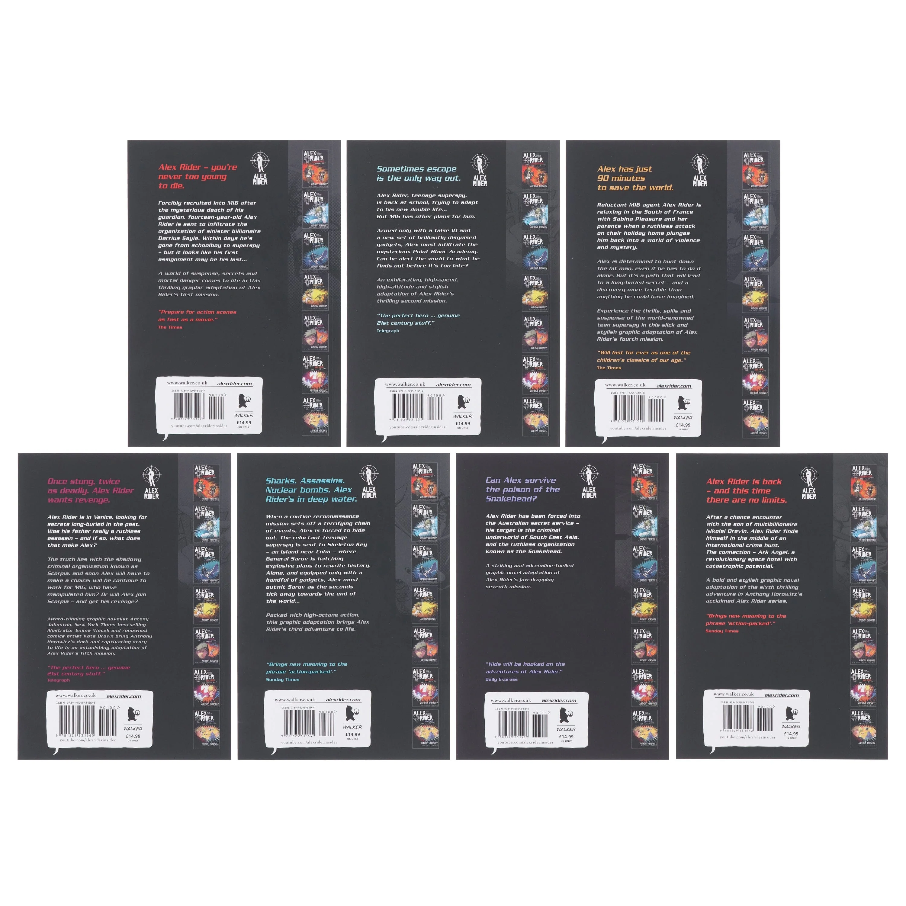Alex Rider by Anthony Horowitz 7 Graphic Novel Adventures Box Set - Ages 8-16 - Paperback - Image 3