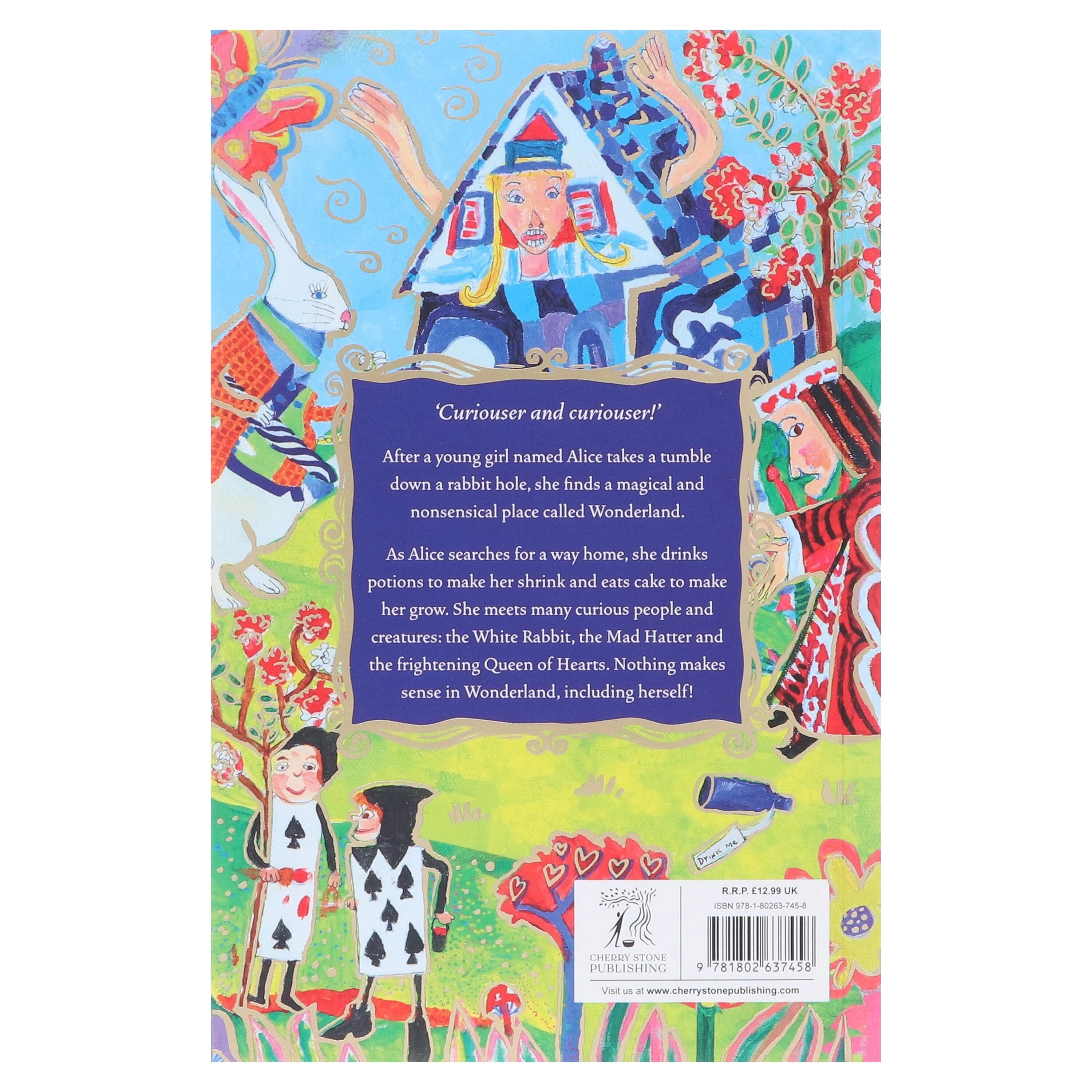 Alice's Adventures in Wonderland Book by Lewis Carroll With Alice in Wonderland Queen of Hearts Fancy Dress for Kids - Image 4