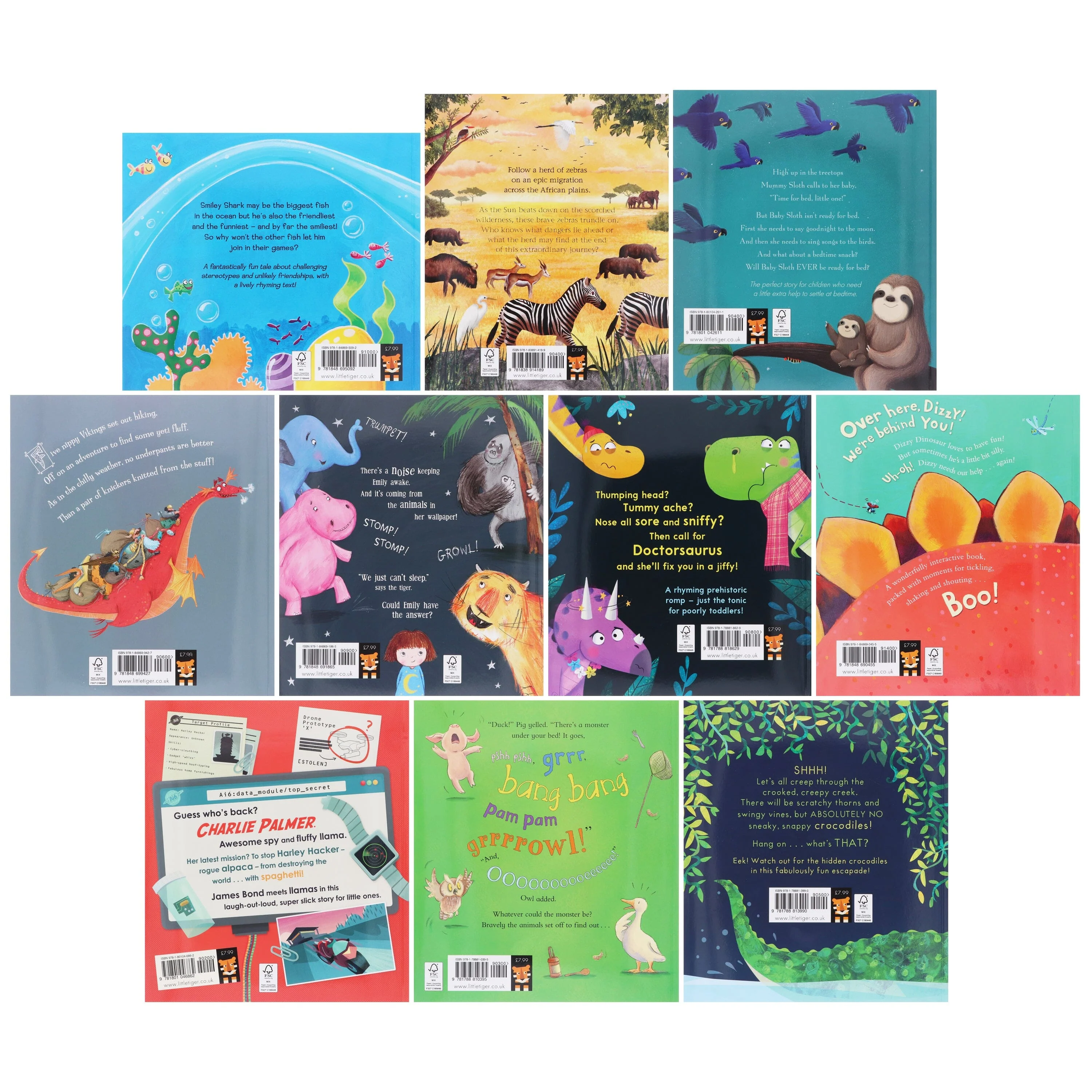 Animal Bed Time Stories Illustrated 10 Picture Books Collection Set - Ages 3-6 - Paperback - Image 2