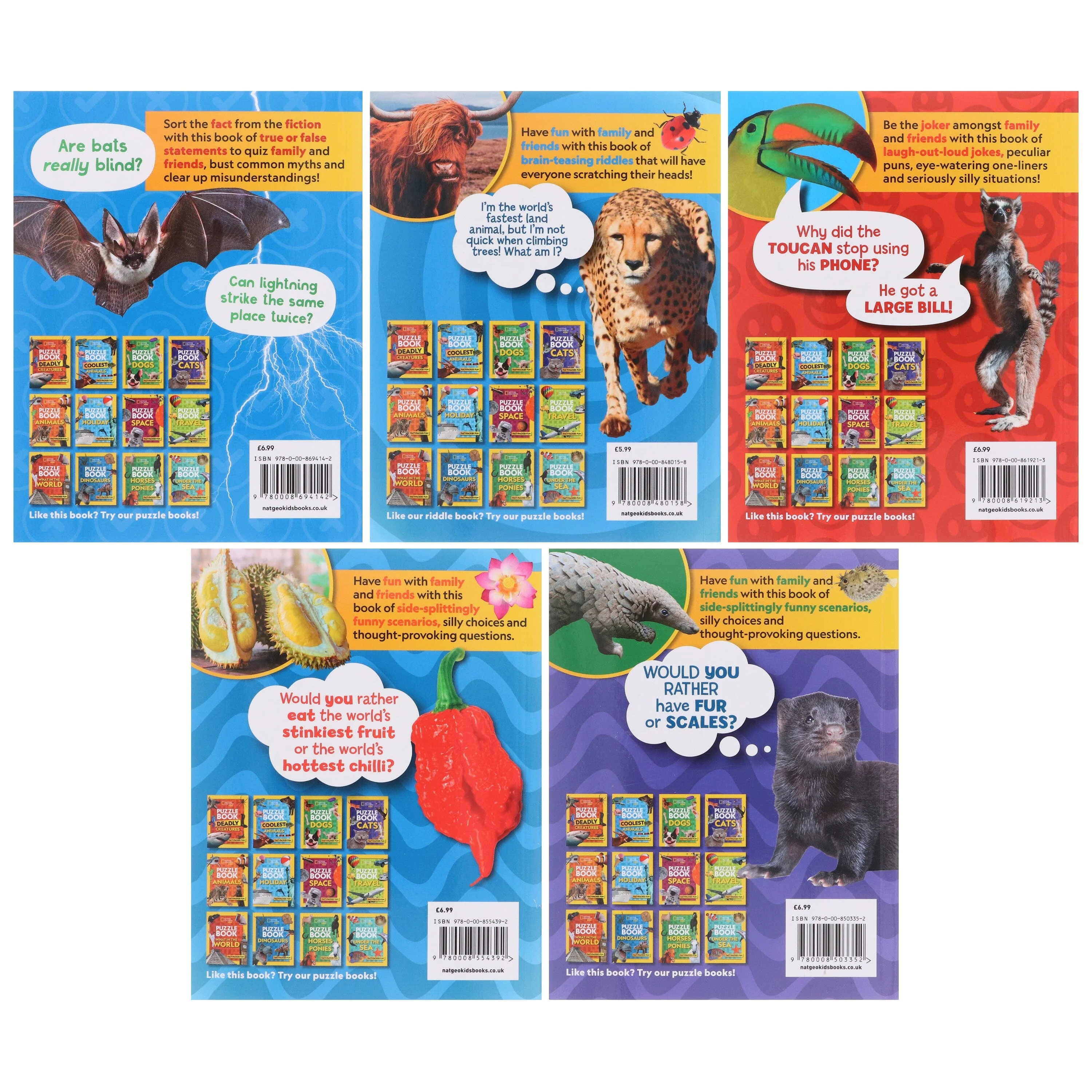 National Geographic Kids Animals Joke Book: 300 Laugh-Out-Loud Jokes 5 Books Collection Set - Ages 6+ - Paperback - Image 3