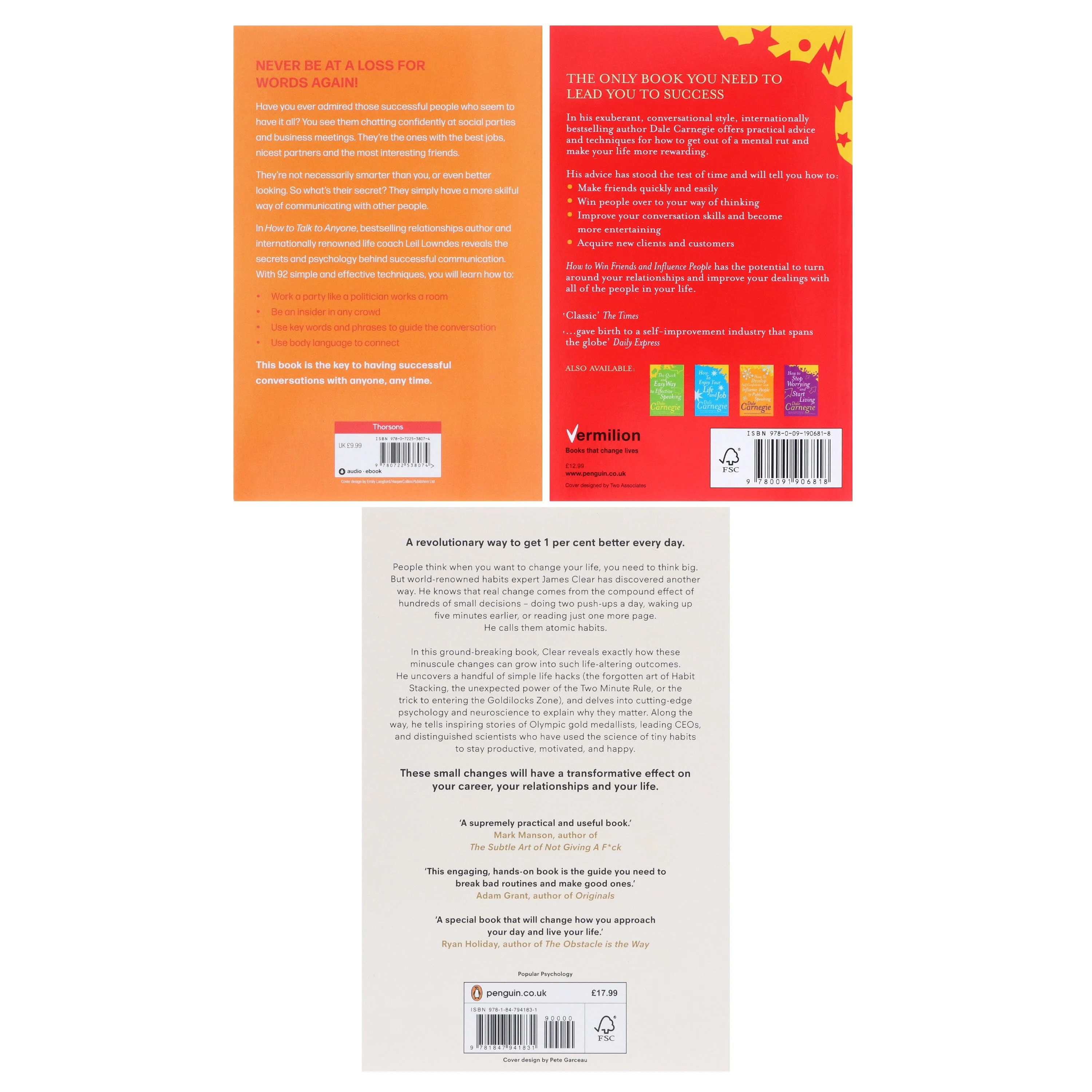 Atomic Habits, How To Talk To Anyone & How to Win Friends and Influence People: 3 Books Collection - Non Fiction - Paperback - Image 3