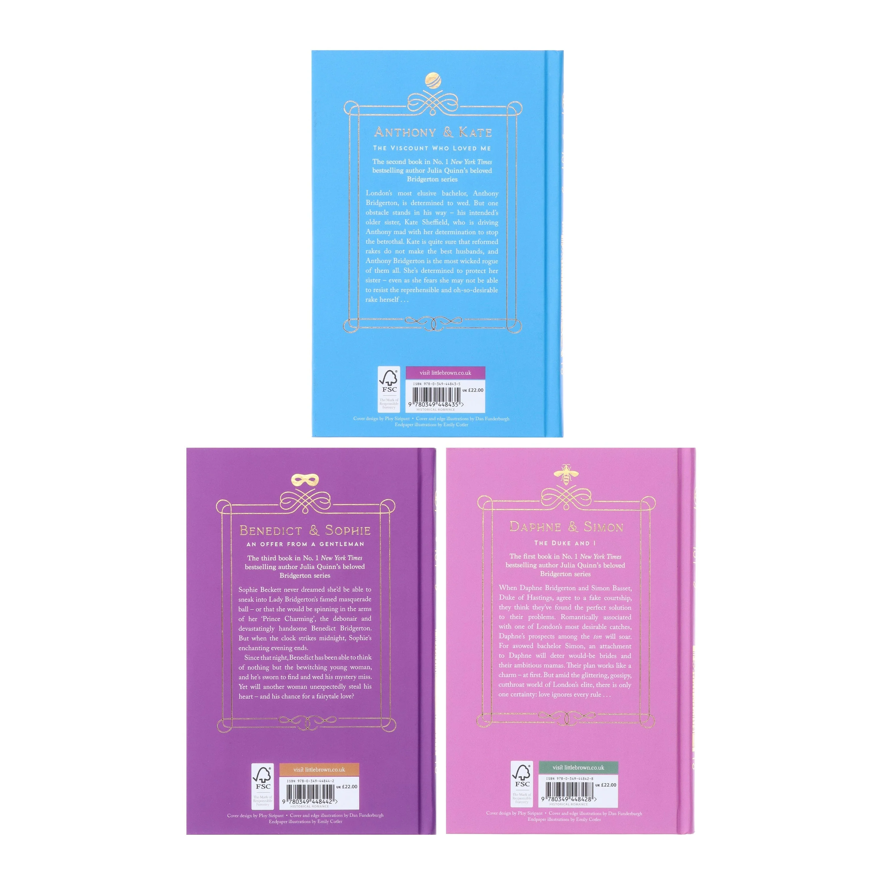 Bridgertons Series by Julia Quinn 3 Books Collector's Edition Set - Fiction - Sprayed Edges Hardback - Image 3