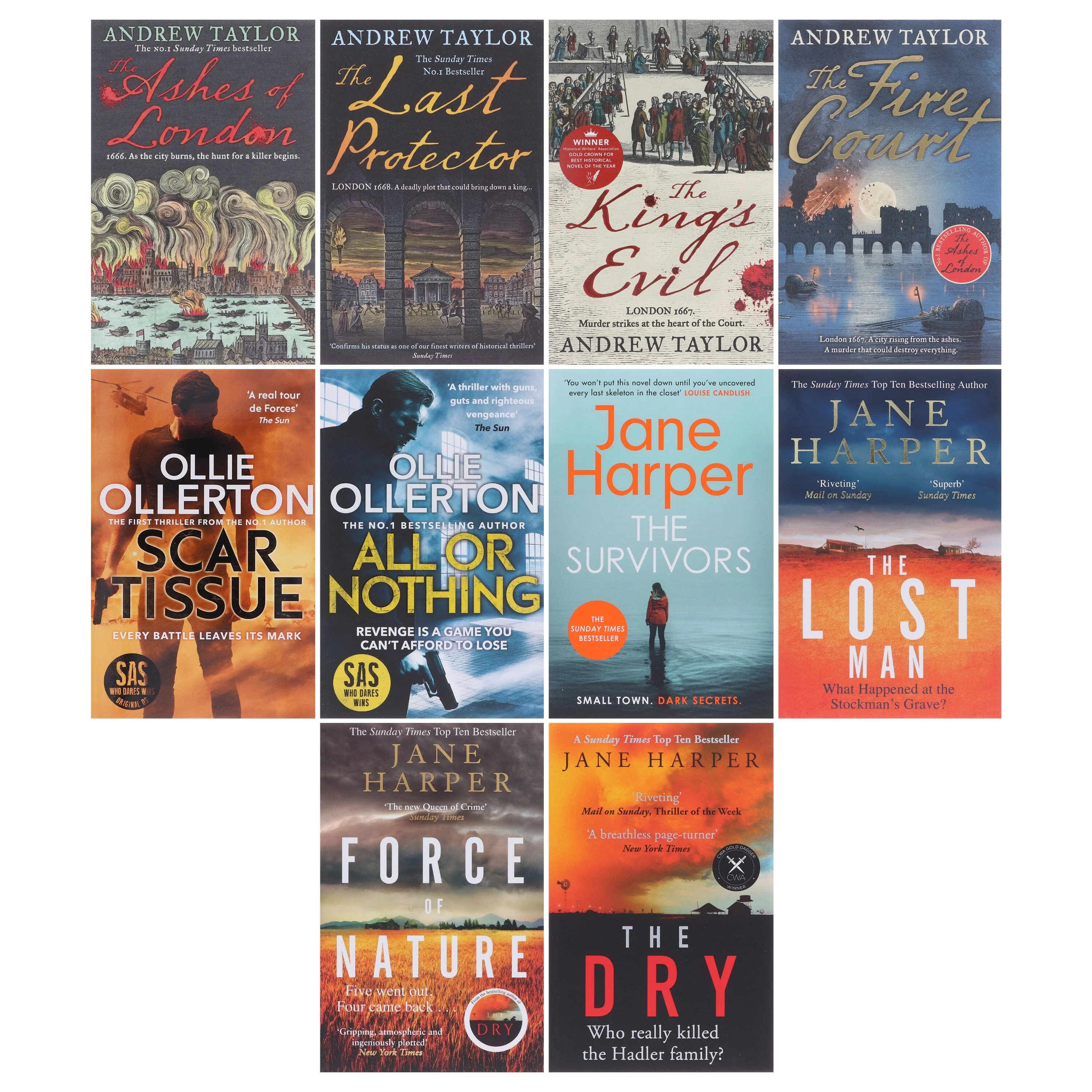 British & International Thriller Bundle by Andrew Taylor, Jane Harper & Ollie Ollerton 10 Books Set - Fiction – Paperback - Image 2