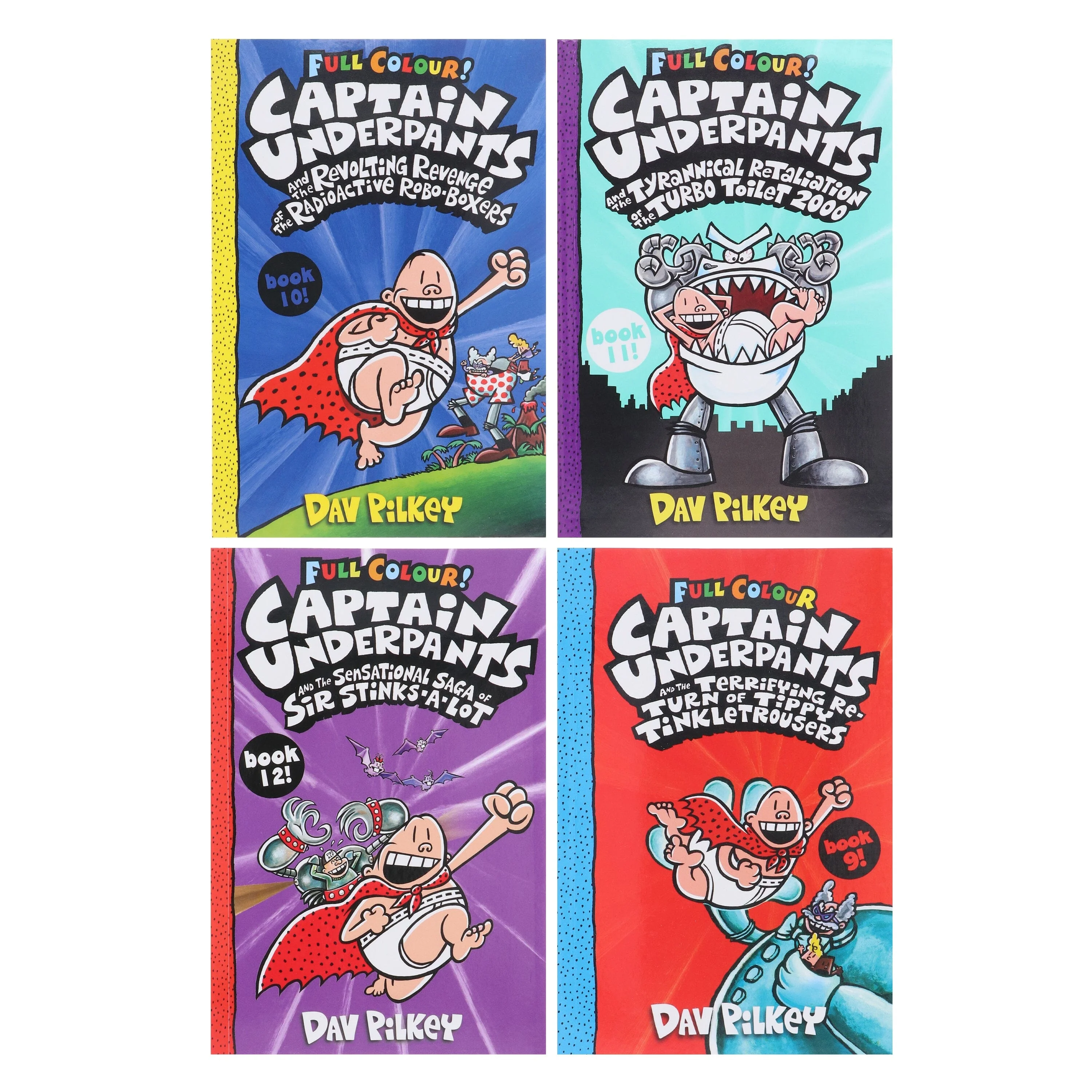 Captain Underpants Full Colour Series (Book 9-12) Collection by Dav Pilkey 4 Books Set - Ages 7-11 - Paperback - Image 2
