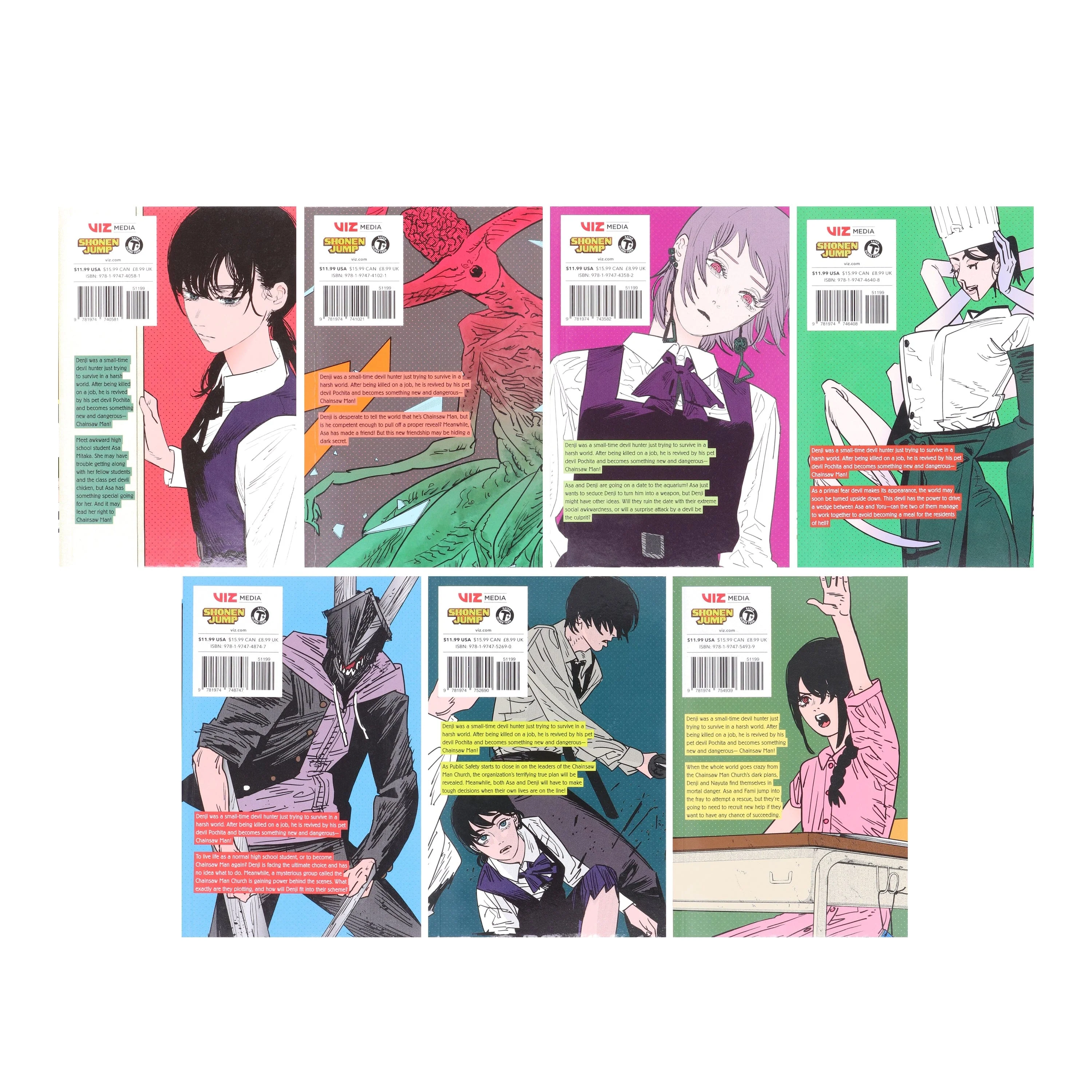 Chainsaw Man Volume 12-18 by Tatsuki Fujimoto: 7 Books Collection Set - Manga - Paperback - Image 3