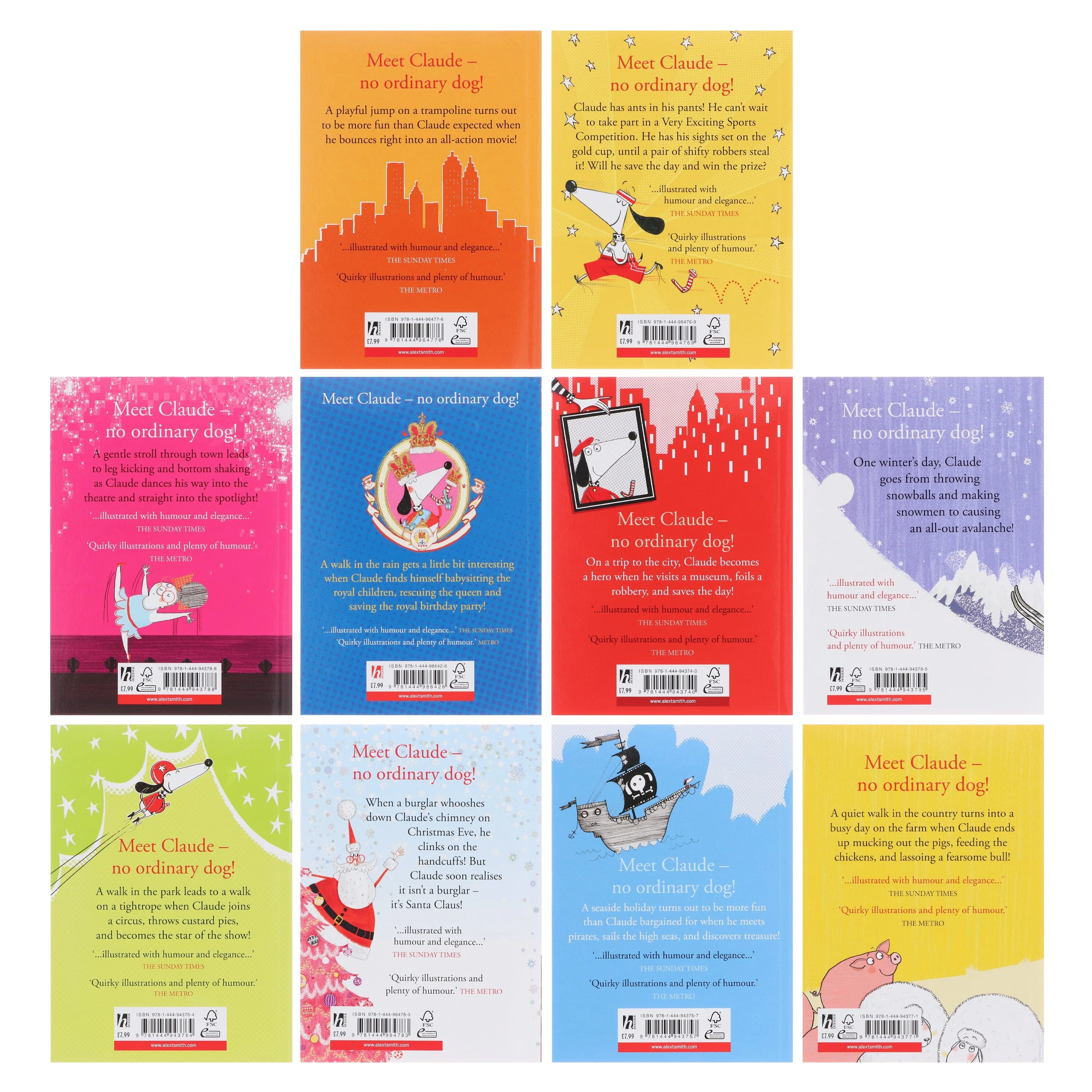 Claude Complete Collection Rather Smashing Adventures by Alex T. Smith 10 Books Box Set - Ages 5-9 - Paperback - Image 3