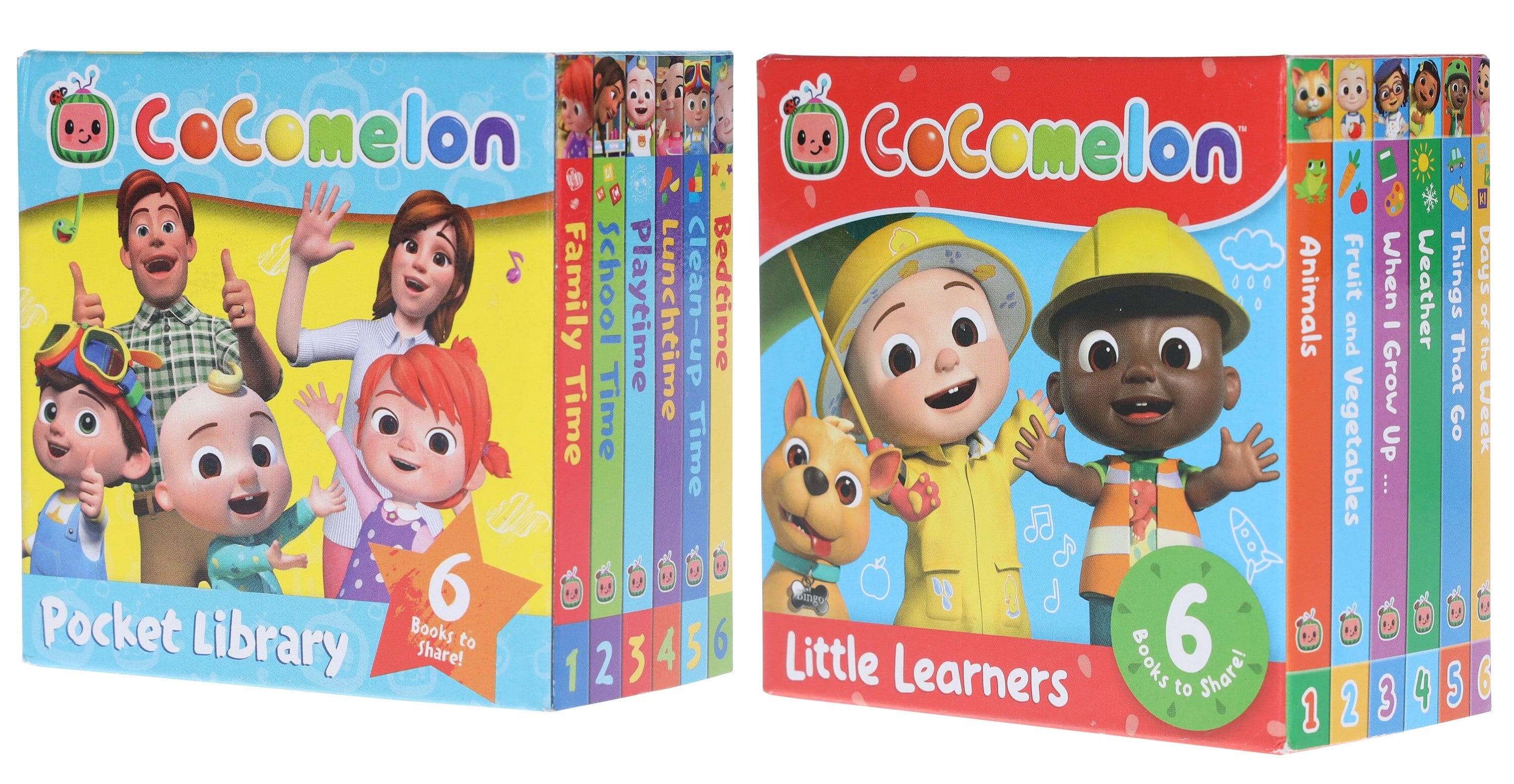 CoComelon Little Learners Pocket Library: Illustrated 12 Mini books Collection Box Set - Ages 1-4 - Board Book