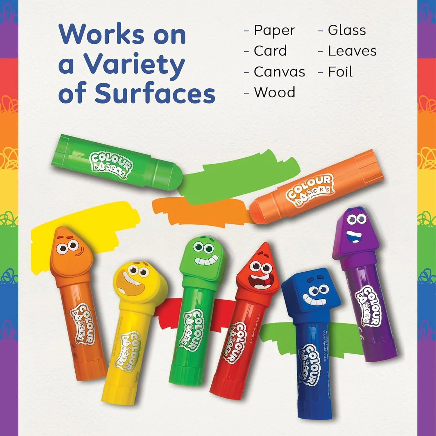 Colour Blocks Paint Sticks For Kids With 6 Character Topper Paint Sticks - Ages 3+ - Educational Toy - Image 4
