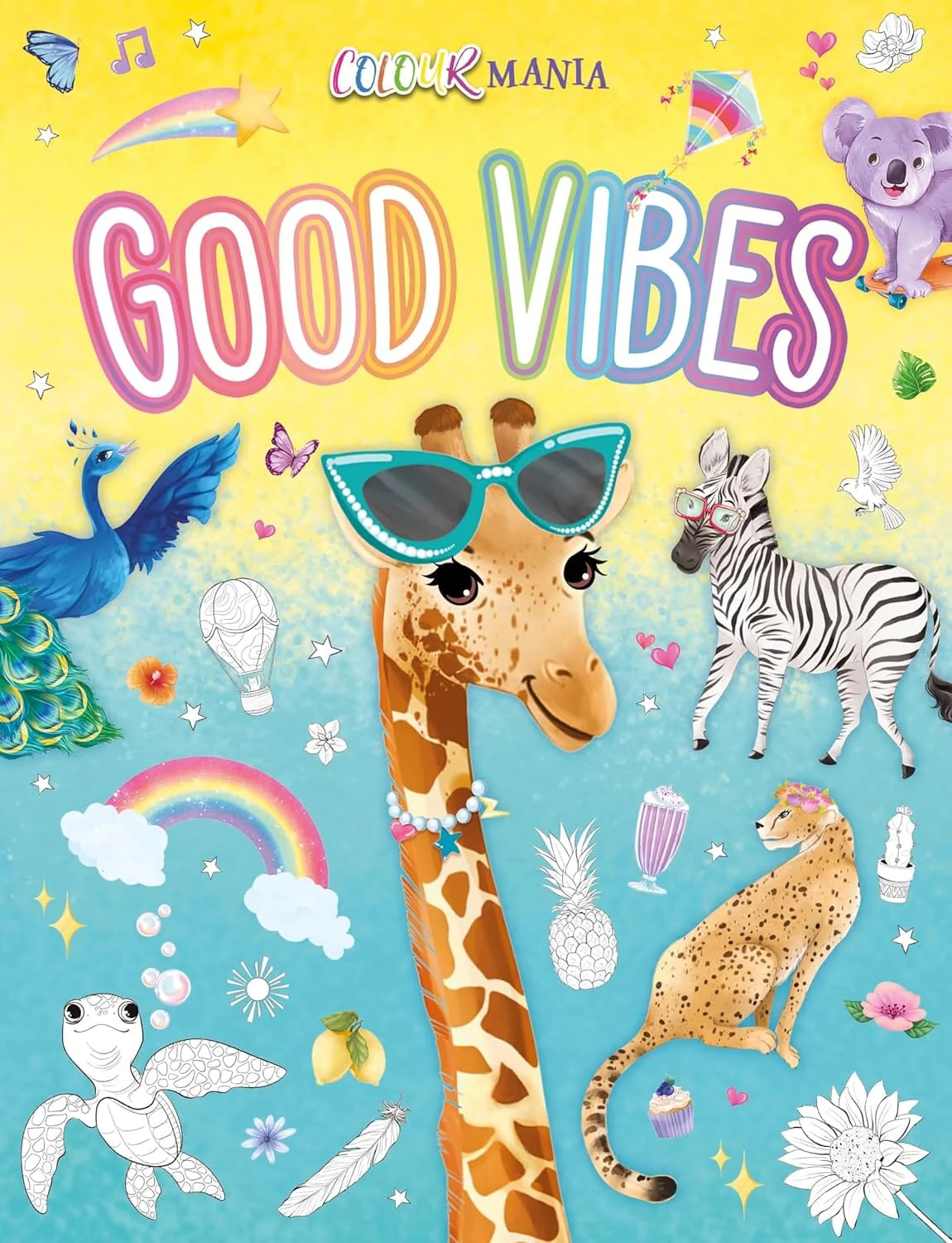 Colour Mania Good Vibes (Colouring Kit With Brush Tip Pens With Fine-Liner Ends) - Ages 3-6 - Paperback - Image 4