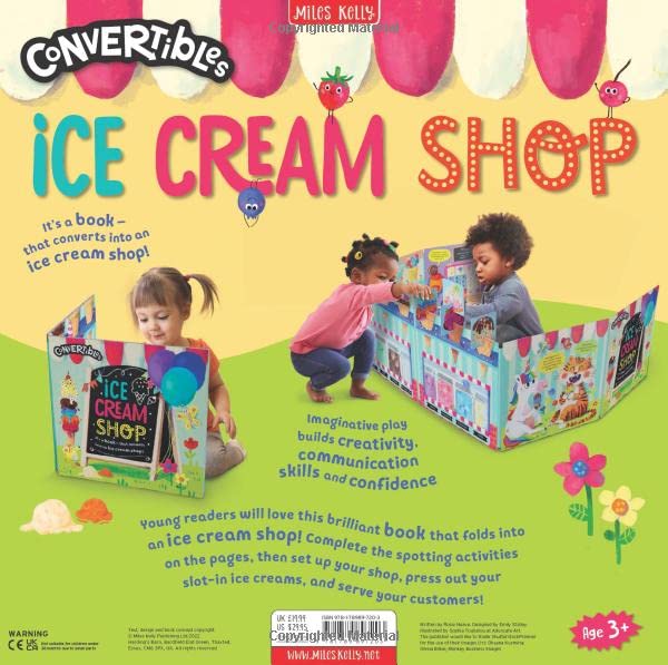 Damaged - Convertible Ice Cream Shop - Great Value Sit In Ice Cream Shop, Interactive Playmat & Fun Storybook By Rosie Neave - Ages 2+ - Board Book - I 41 - Image 2