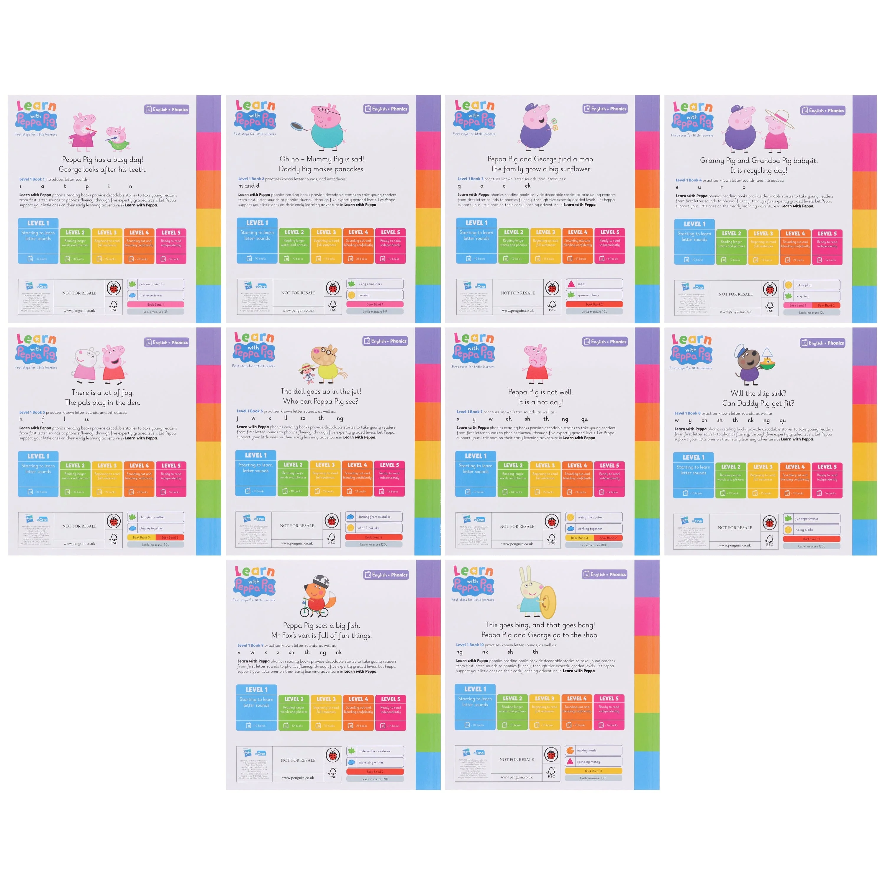 Damaged - Learn with Peppa Pig Phonics Level 1 & 2 Collection 20 Books Set - Ages 3+ - Paperback - I 37 - Image 3