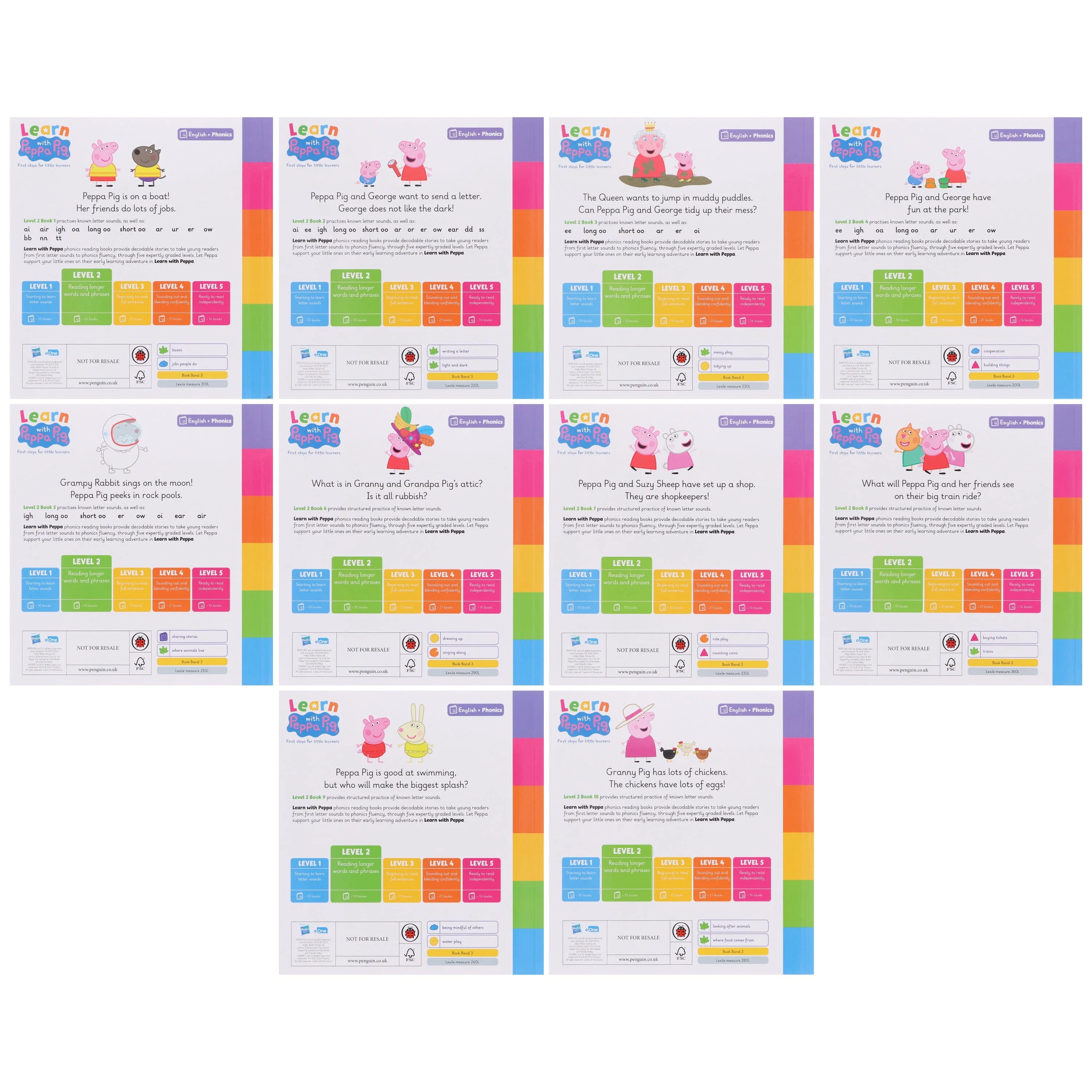 Damaged - Learn with Peppa Pig Phonics Level 1 & 2 Collection 20 Books Set - Ages 3+ - Paperback - I 37 - Image 4