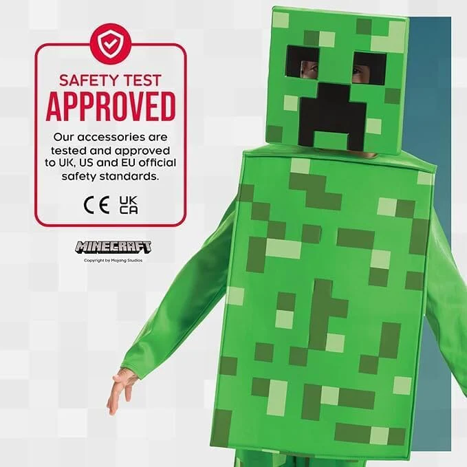 Disguise Minecraft Creeper Costume for Kids, Official Minecraft Product, Pixel Detailing, Includes Creeper Block Body and Creeper Headpiece - Image 9
