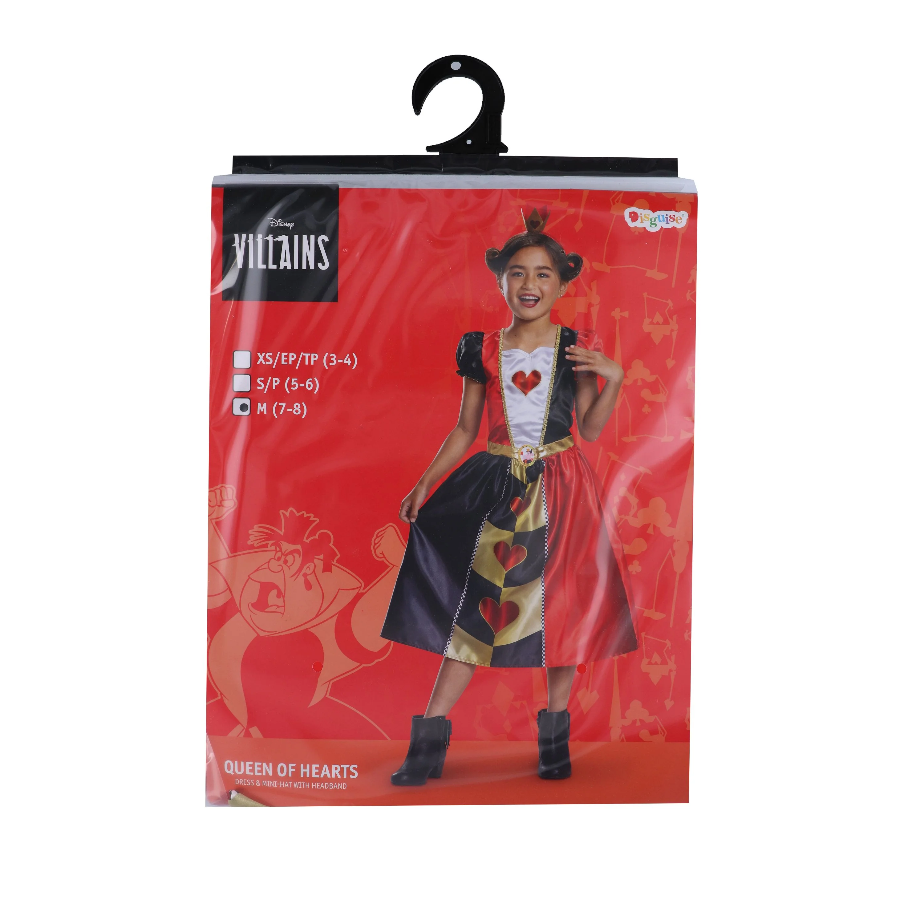 Disney Alice in Wonderland Queen of Hearts Fancy Dress for Kids: Official Disney by Disguise: Includes Iconic Queen of Hearts Dress and Crown Headband - Image 9