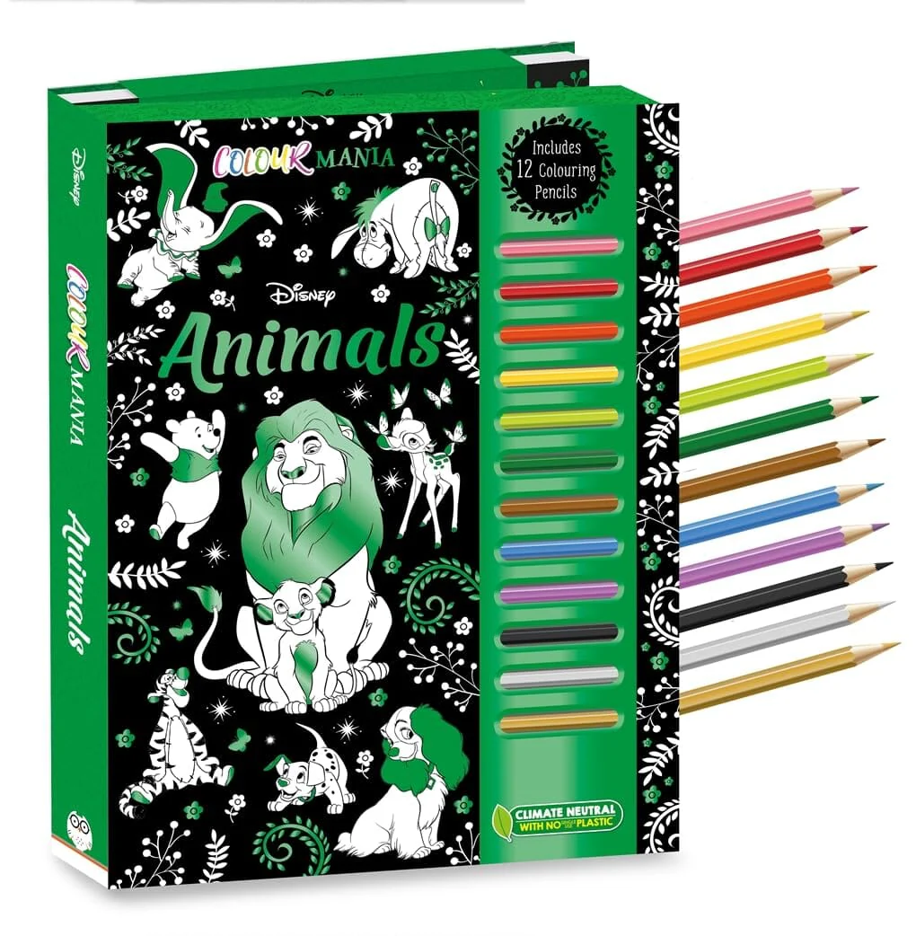 Disney: Animals Colouring Book With 12 colouring pencils! by Walt Disney - Ages 10-18 - Paperback - Image 2