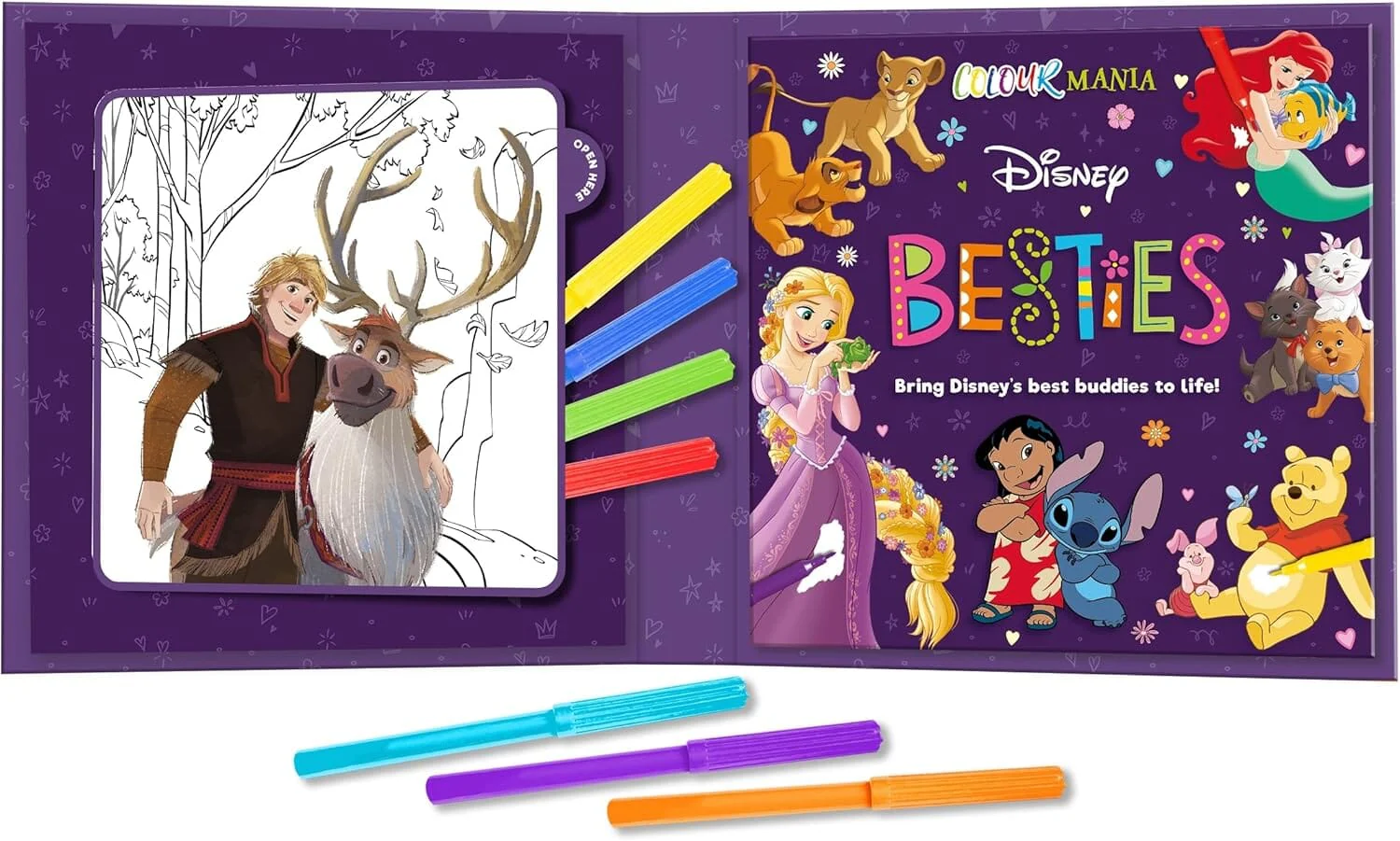 Disney: Colourmania Besties with 7 felt-tip pens to use inside - Ages 4-6 - Paperback - Image 2