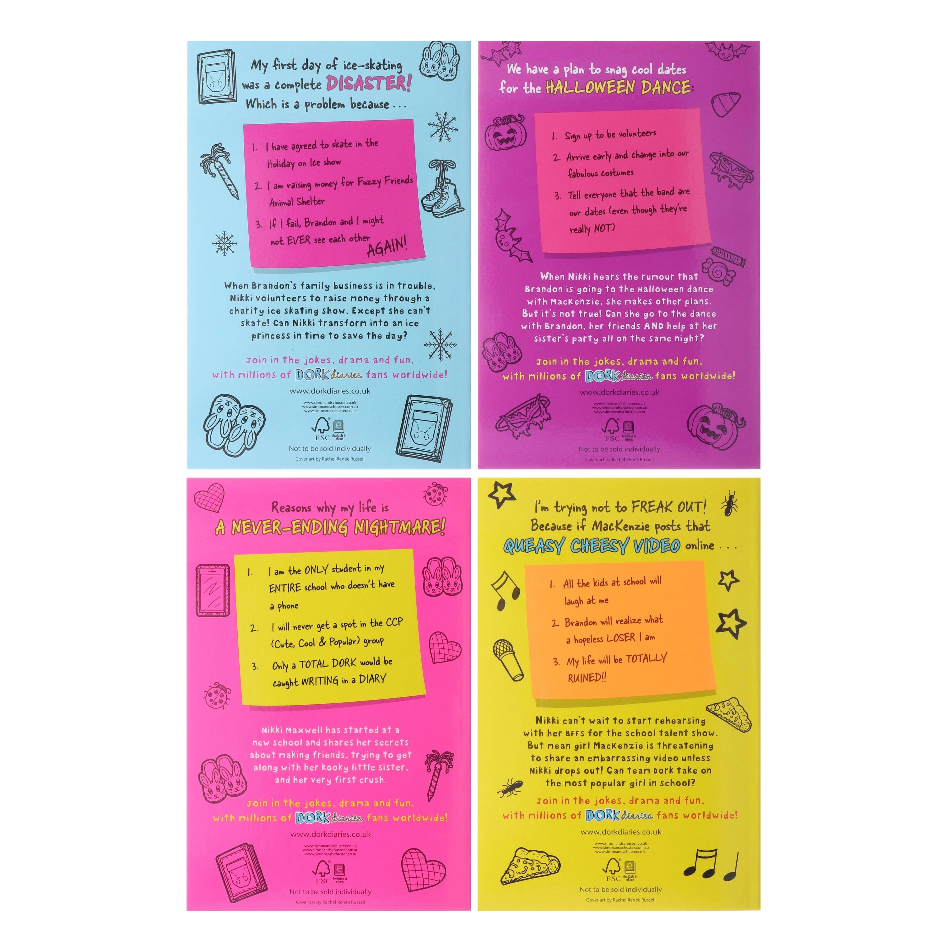 Dork Diaries Series (Book 1-4) By Rachel Renee Russell 4 Books Collection Set - Ages 9-14 - Paperback - Image 3