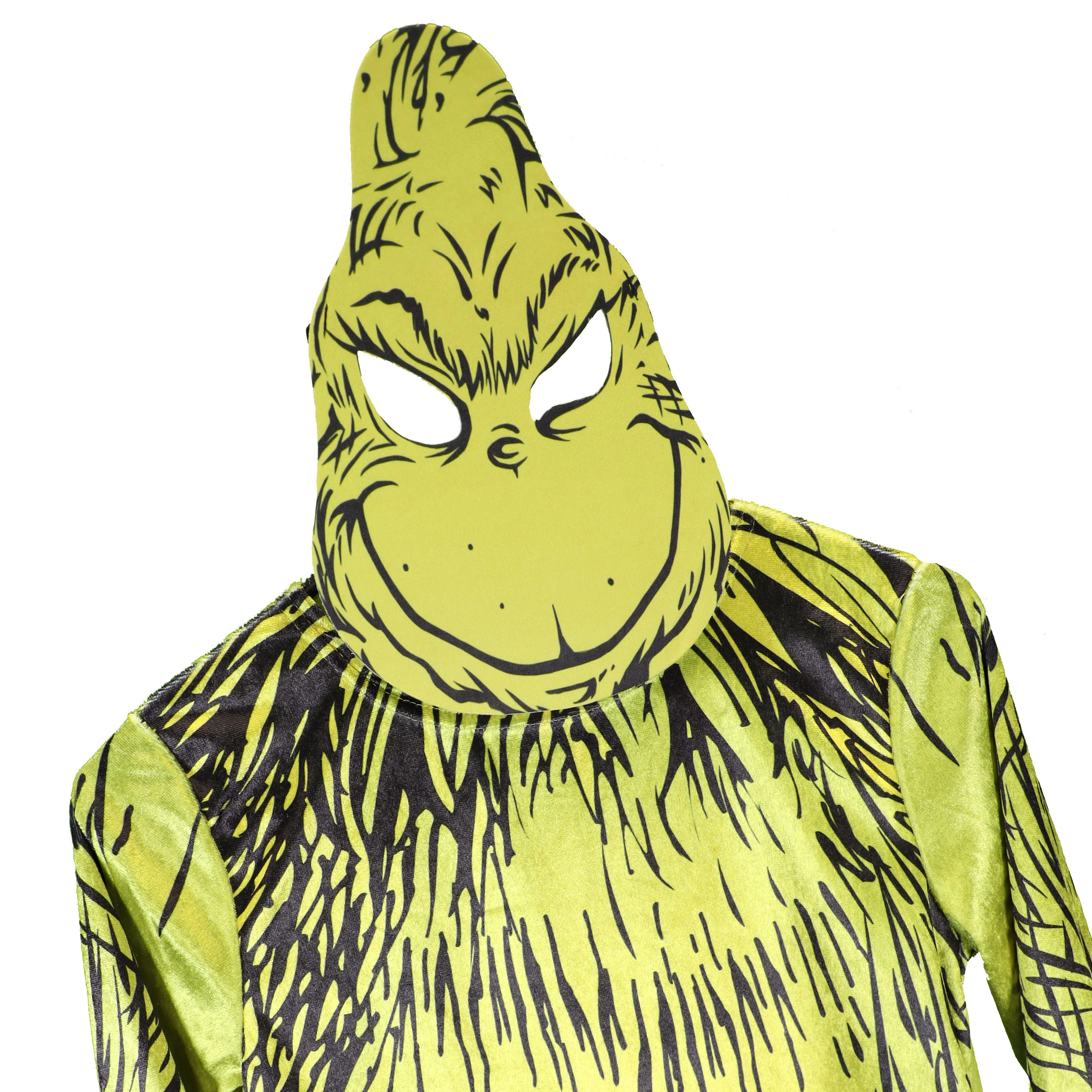 Smiffys Dr Seuss The Grinch Costume for Kids - Green Fancy Dress Jumpsuit with Character Mask, Children’s Party Outfit, Book Week & Holiday Dress Up - Image 6