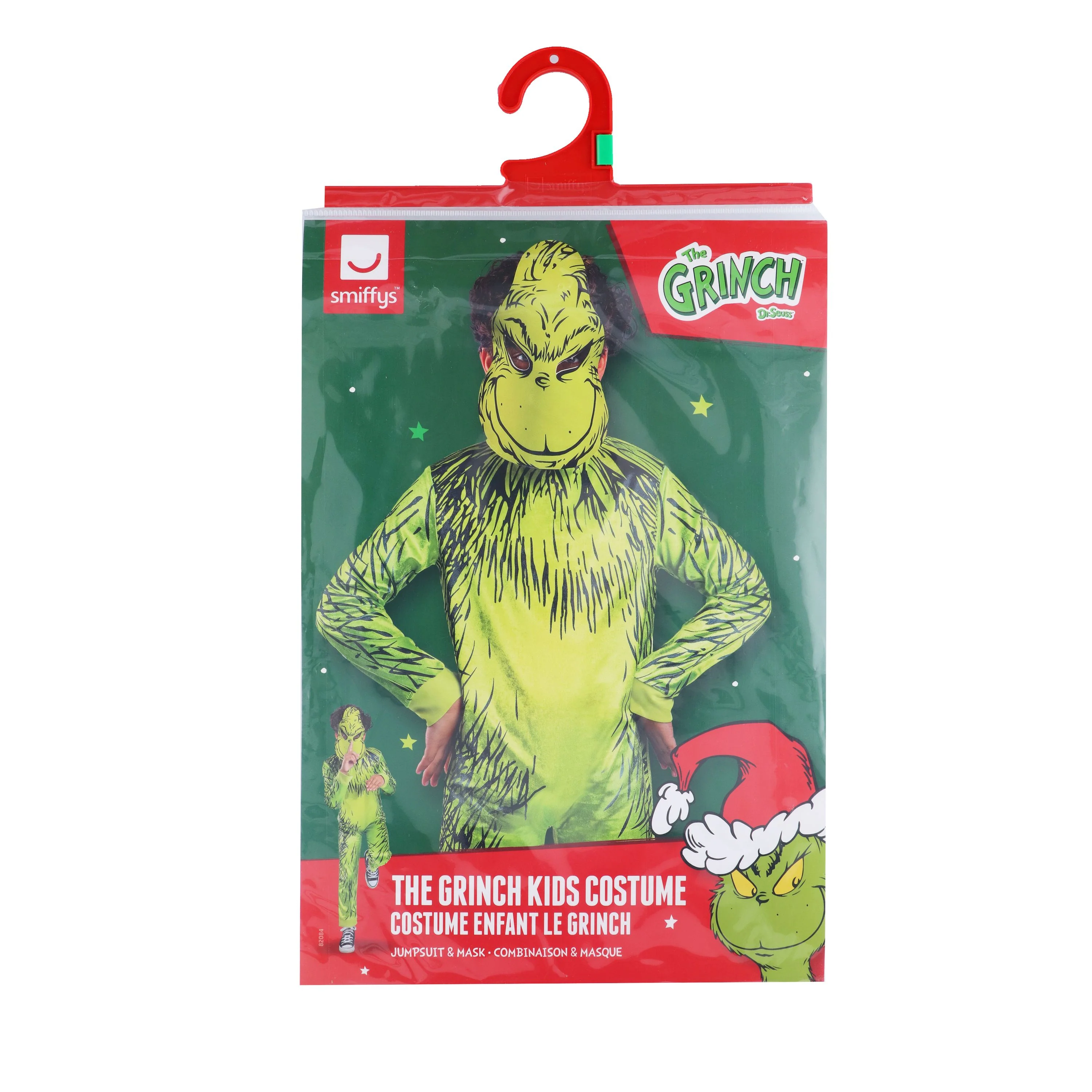 Smiffys Dr Seuss The Grinch Costume for Kids - Green Fancy Dress Jumpsuit with Character Mask, Children’s Party Outfit, Book Week & Holiday Dress Up - Image 8