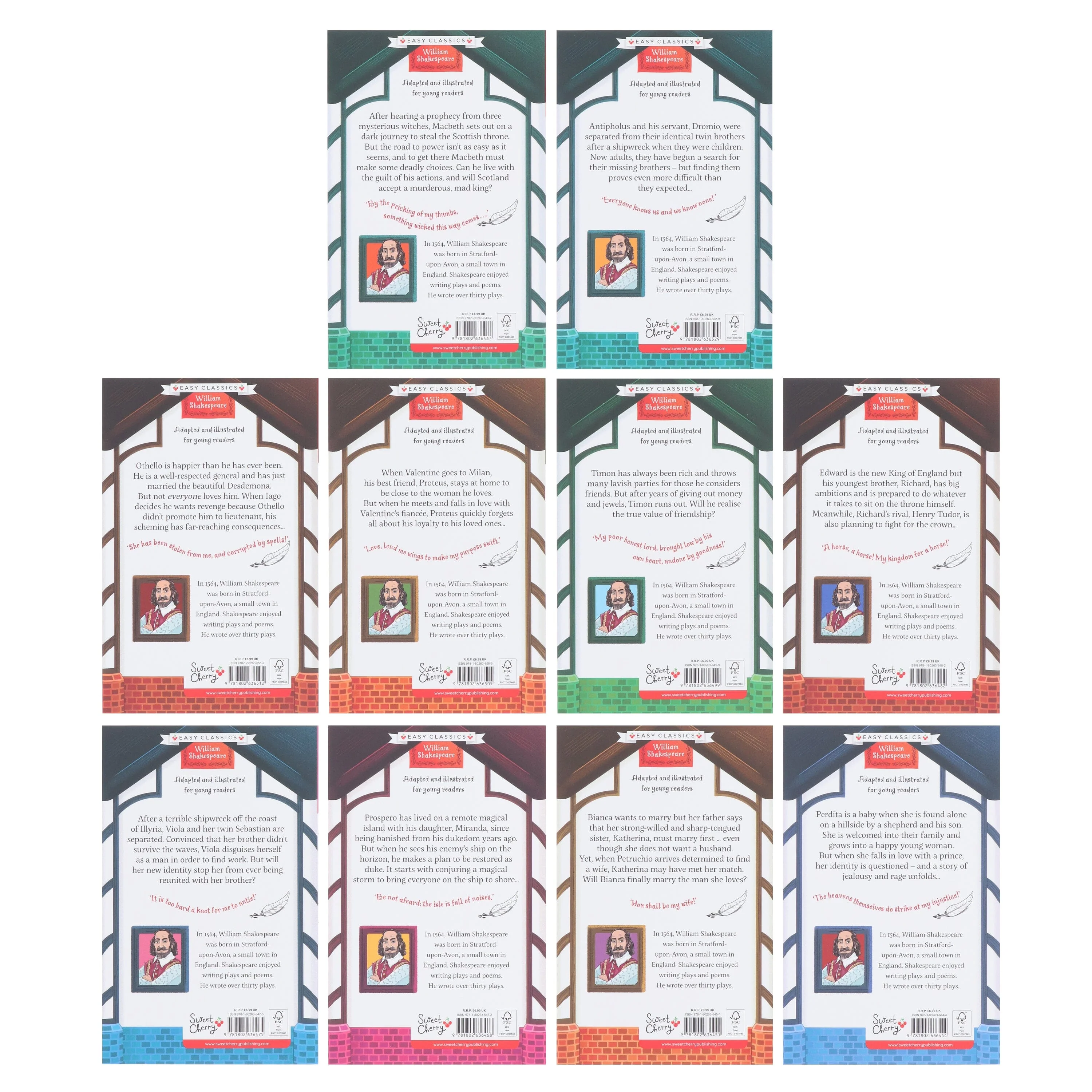 Easy Classics: The William Shakespeare Children's Collection by Gemma Barder (Volume 2) 10 Books Box Set - Ages 7-9 - Paperback - Image 3