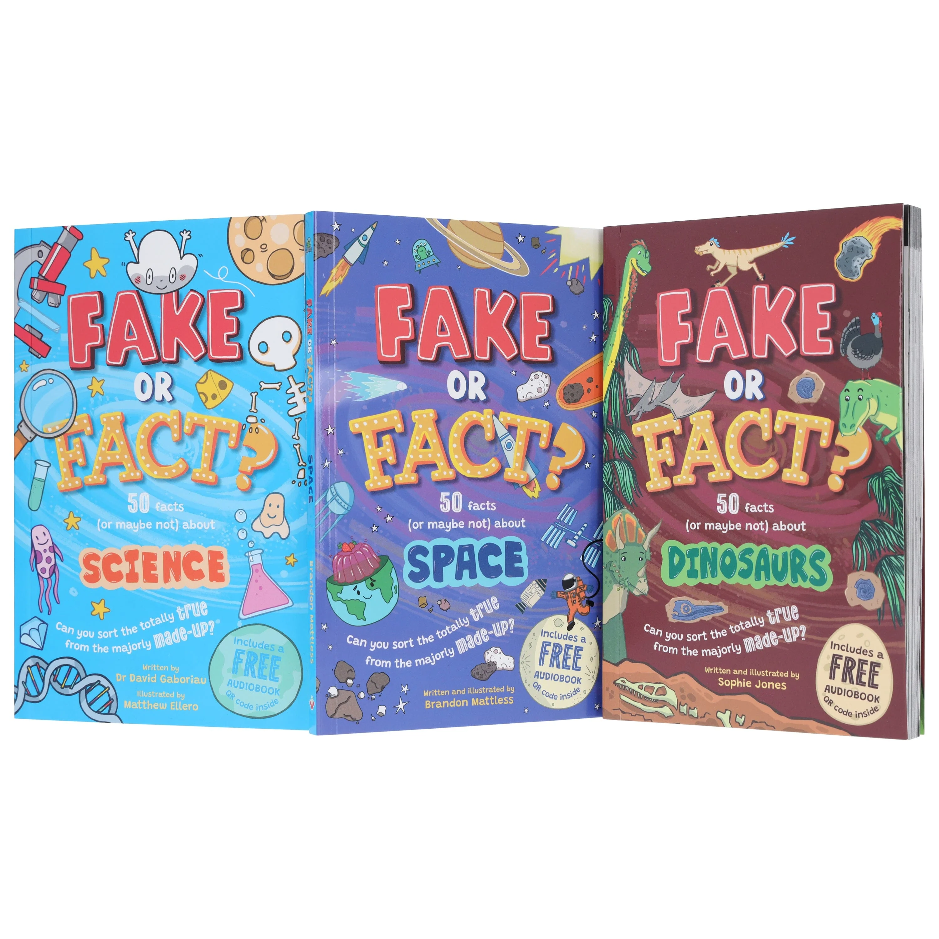 Fake or Fact? Series About (Dinosaurs, Space & Science) Illustrated 3 Books Collection Set (Includes a Free Audiobook!) - Ages 7-9 - Paperback - Image 4