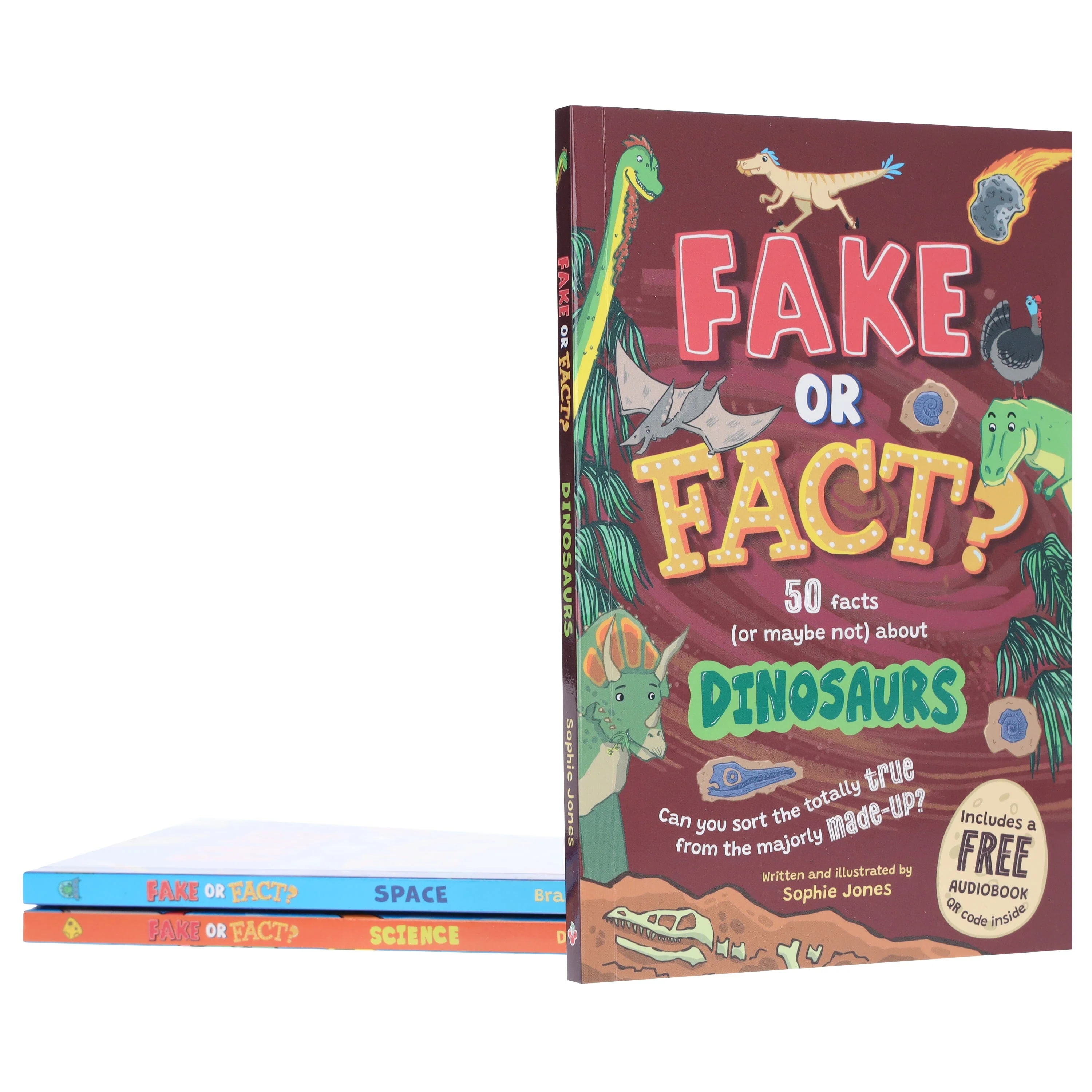 Fake or Fact? Series About (Dinosaurs, Space & Science) Illustrated 3 Books Collection Set (Includes a Free Audiobook!) - Ages 7-9 - Paperback - Image 5