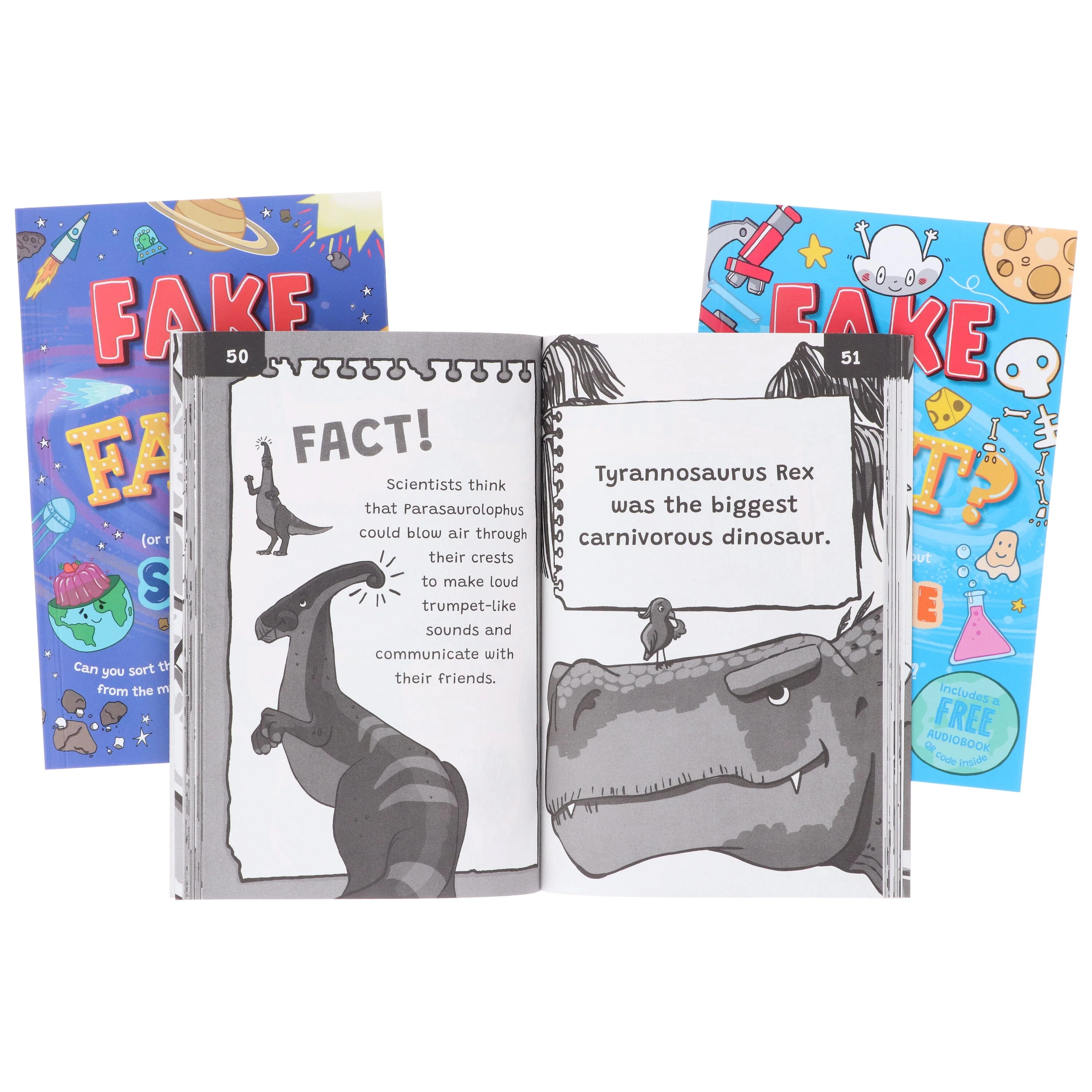 Fake or Fact? Series About (Dinosaurs, Space & Science) Illustrated 3 Books Collection Set (Includes a Free Audiobook!) - Ages 7-9 - Paperback - Image 7