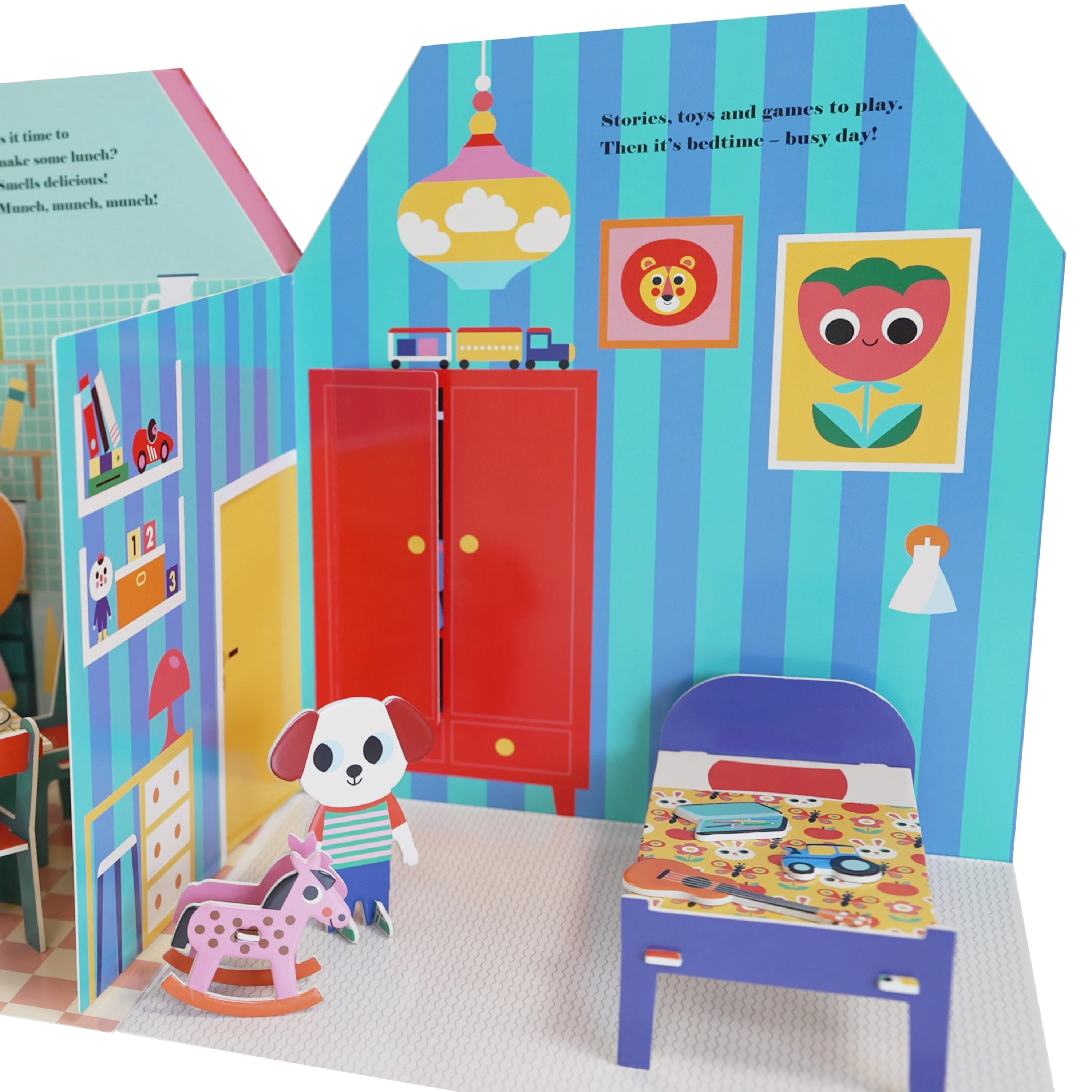 Fold-Out + Play: Doll's House: Build your own 3D house with interactive play pieces and stickers by Ingela P Arrhenius - Ages 4-7 - Board Book - Image 10