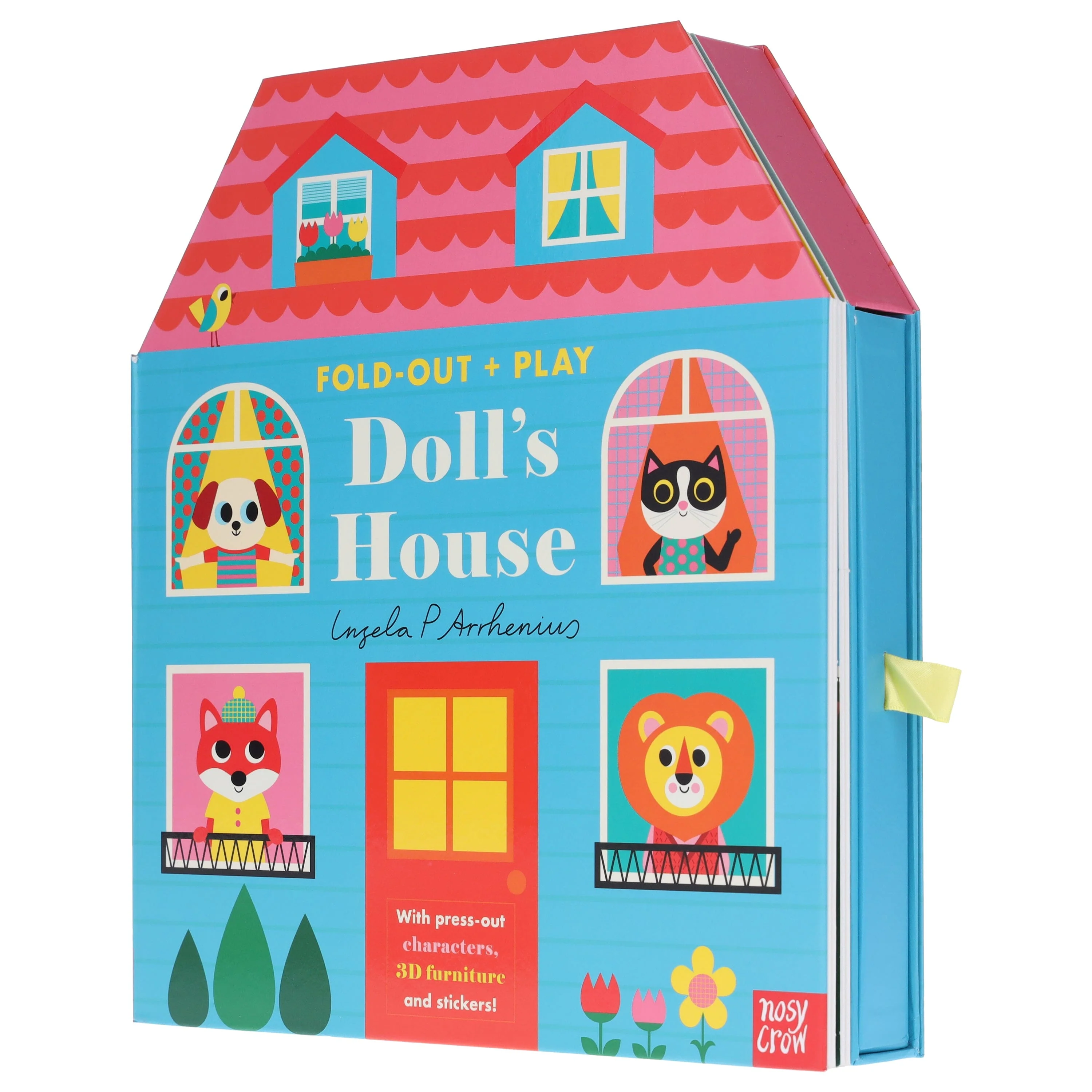 Fold-Out + Play: Doll's House: Build your own 3D house with interactive play pieces and stickers by Ingela P Arrhenius - Ages 4-7 - Board Book - Image 4
