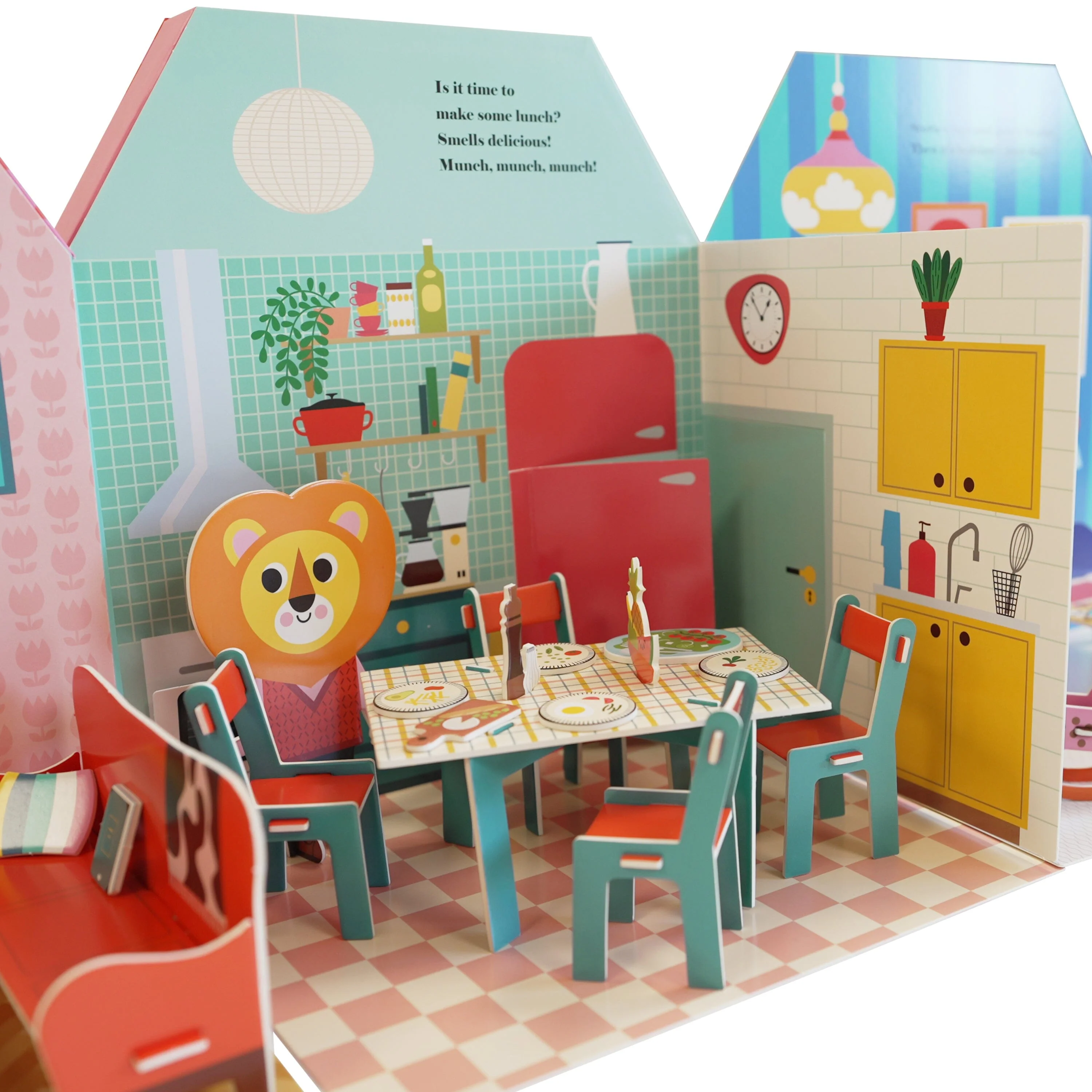 Fold-Out + Play: Doll's House: Build your own 3D house with interactive play pieces and stickers by Ingela P Arrhenius - Ages 4-7 - Board Book - Image 7
