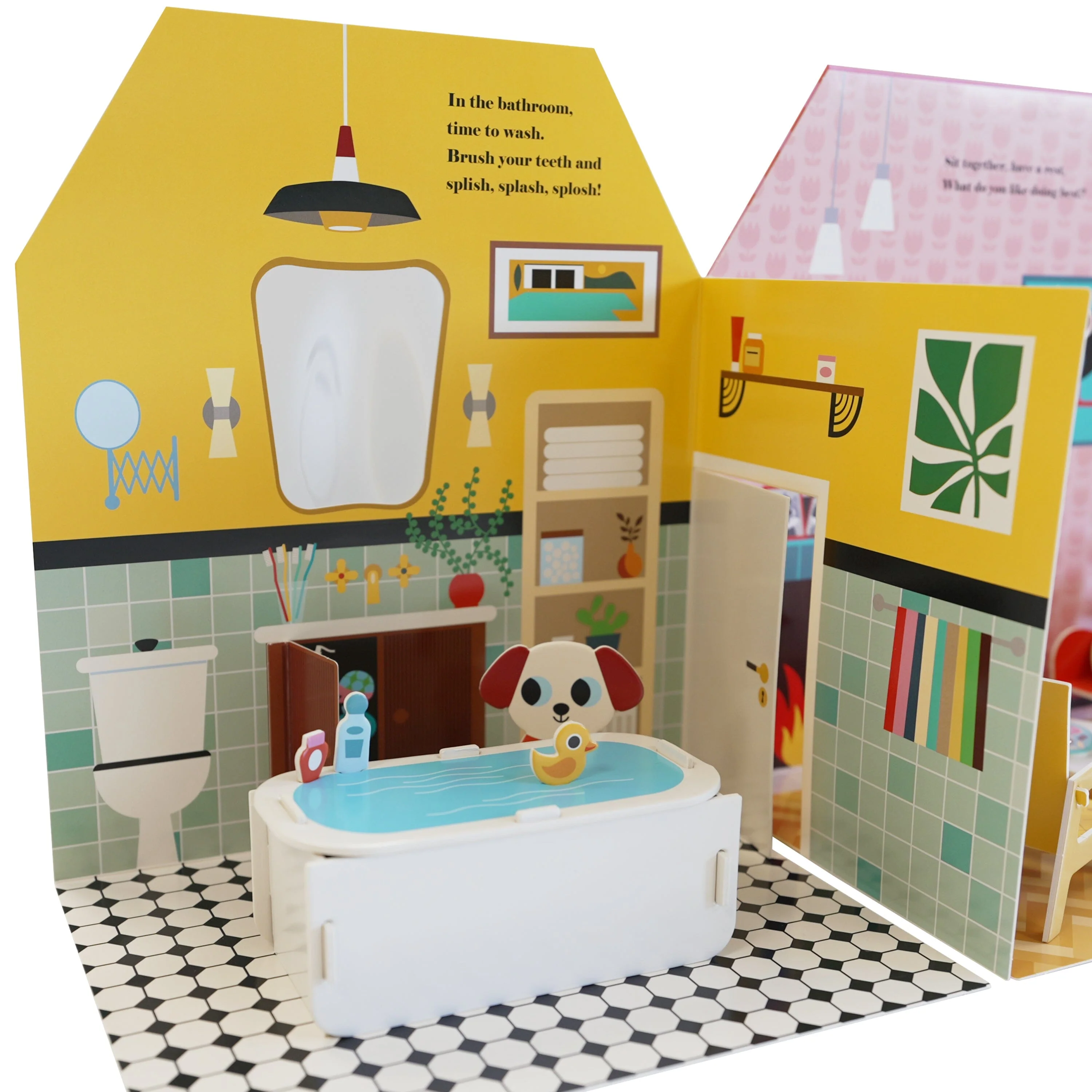 Fold-Out + Play: Doll's House: Build your own 3D house with interactive play pieces and stickers by Ingela P Arrhenius - Ages 4-7 - Board Book - Image 8