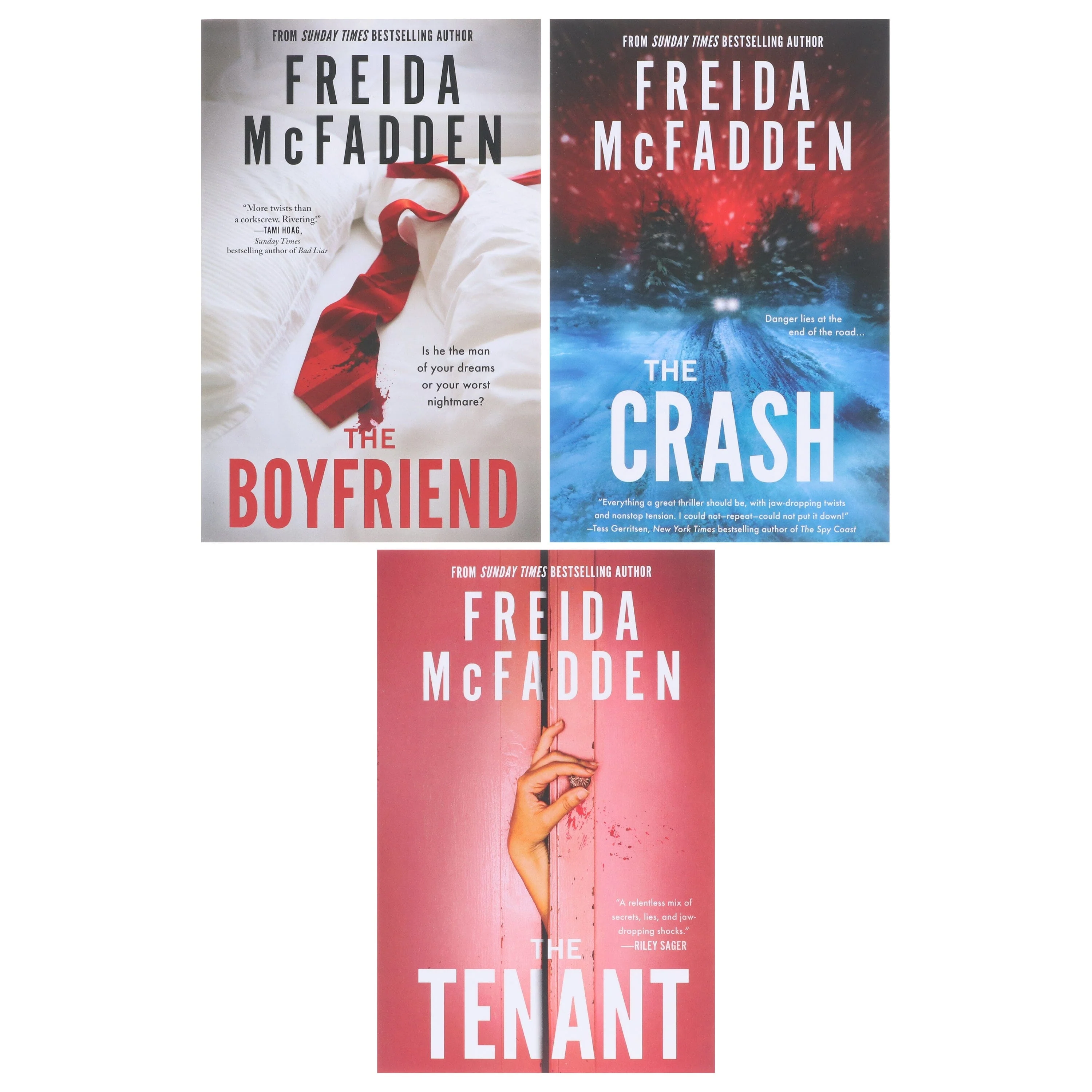 Freida McFadden Collection (The Boyfriend, The Crash & The Tenant) 3 Books Set - Fiction - Paperback - Image 2