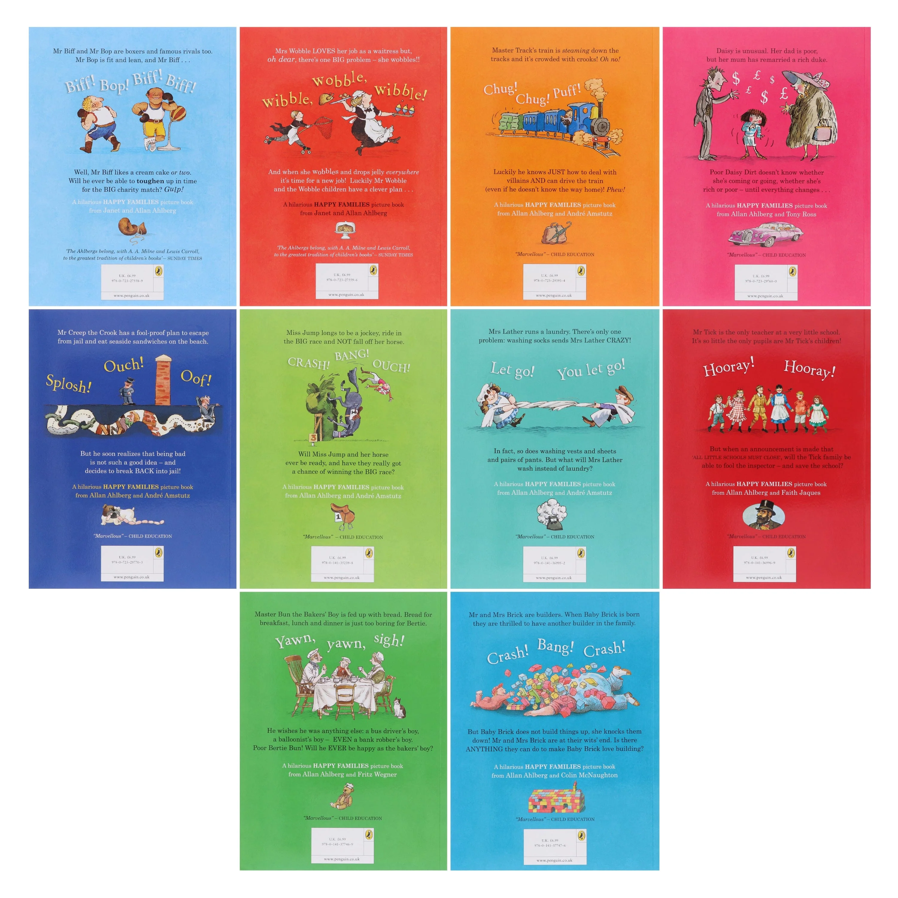 Happy Families Series by Allan Ahlberg & Others Illustrated 10 Books Collection Set - Ages 5-7 - Paperback - Image 3