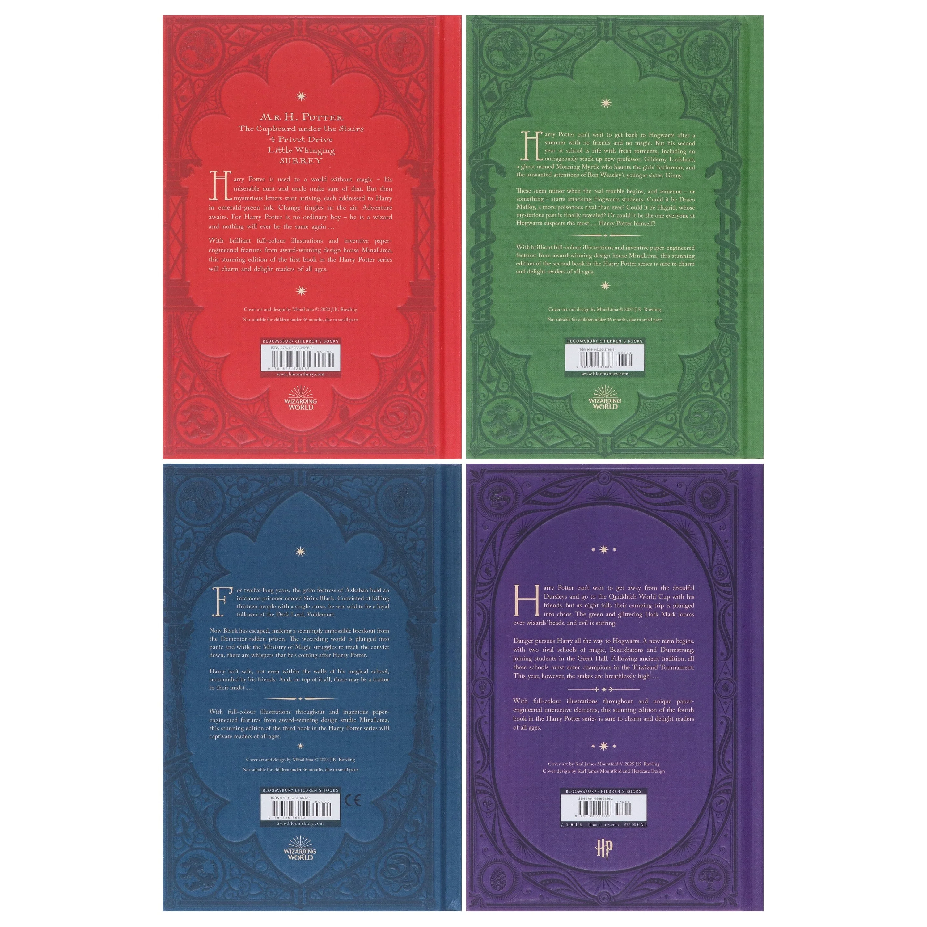 Harry Potter MinaLima & Interactive Collectors Edition (Volume 1-4) by J.K. Rowling: 4 Books Collection Set – Ages 9+ – Hardback - Image 3