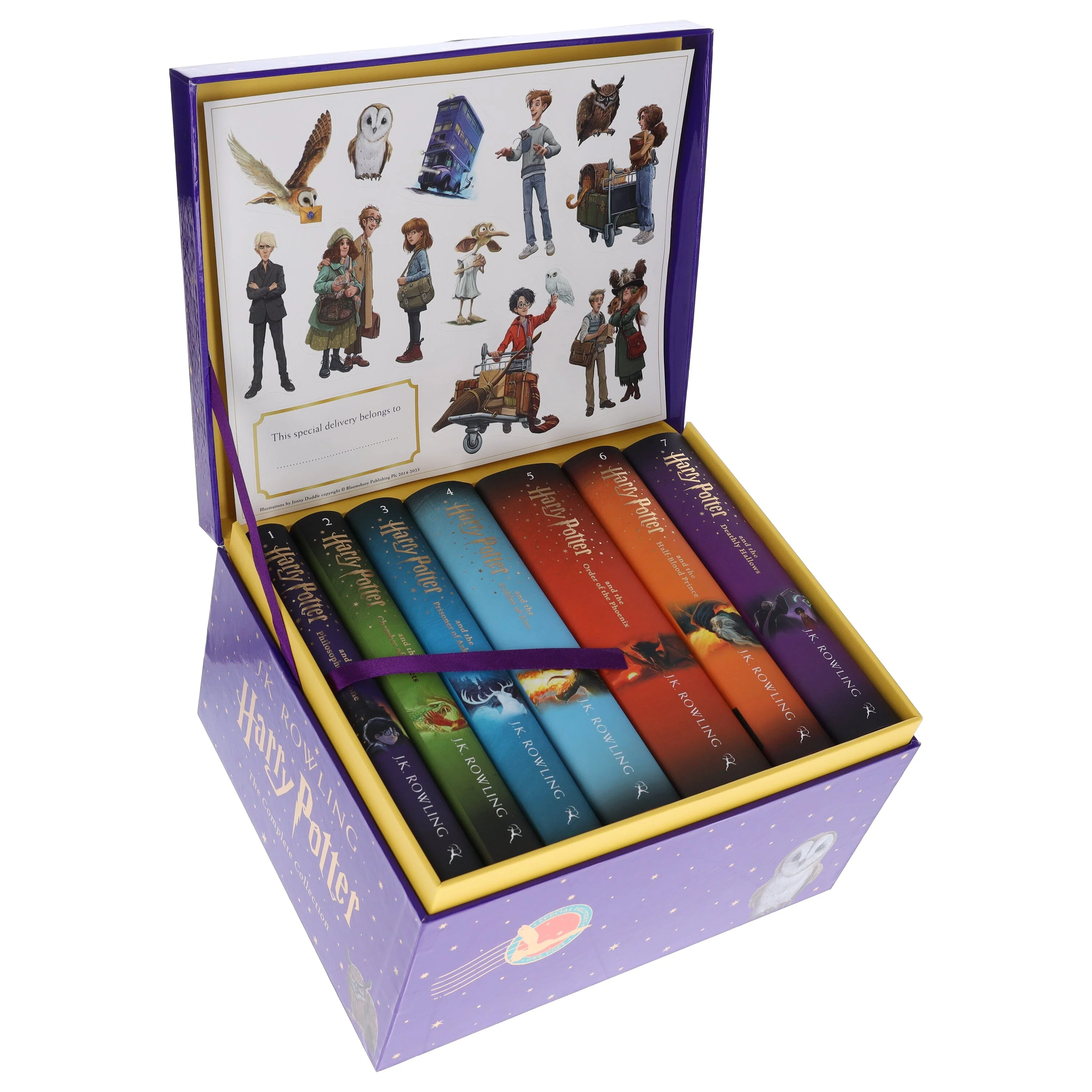 Harry Potter Magical Owl Post Box Set by J.K. Rowling: Complete 7 Books Children’s Collection With Fun Character Stickers! - Ages 9-11 - Hardback - Image 2