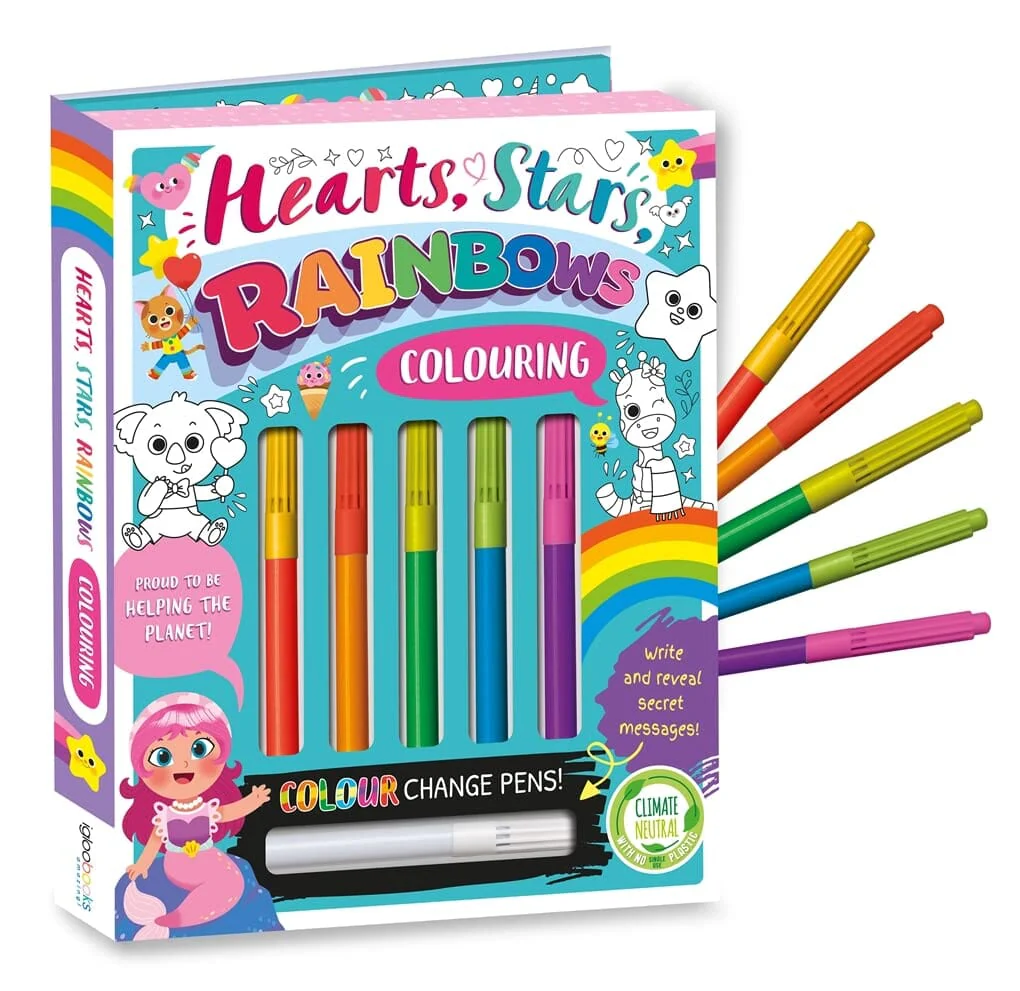 Hearts, Stars, Rainbows Colouring Book With Pen Set by Igloo - Ages 3-5 - Paperback - Image 2