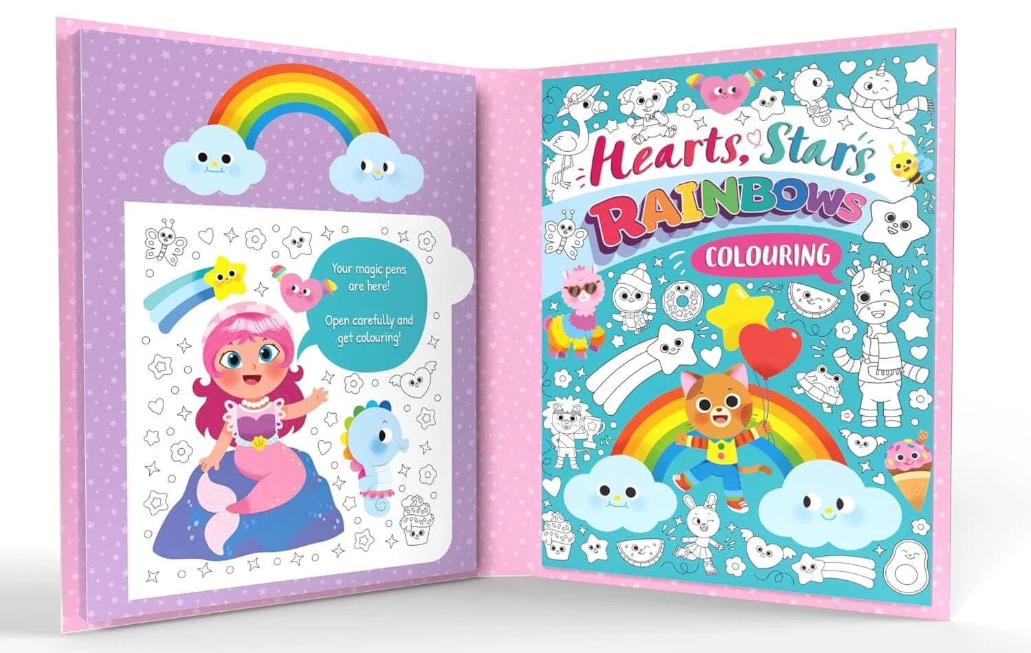 Hearts, Stars, Rainbows Colouring Book With Pen Set by Igloo - Ages 3-5 - Paperback - Image 3