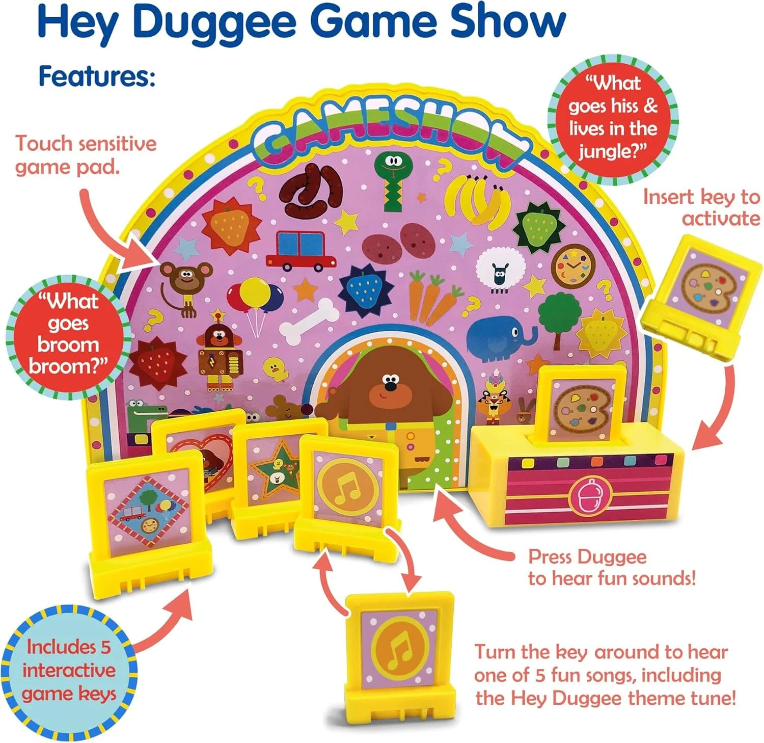 Hey Duggee's Game Show Toy For Kids: 5 Interactive Game Keys - Ages 3+ - Educational Toy - Image 2