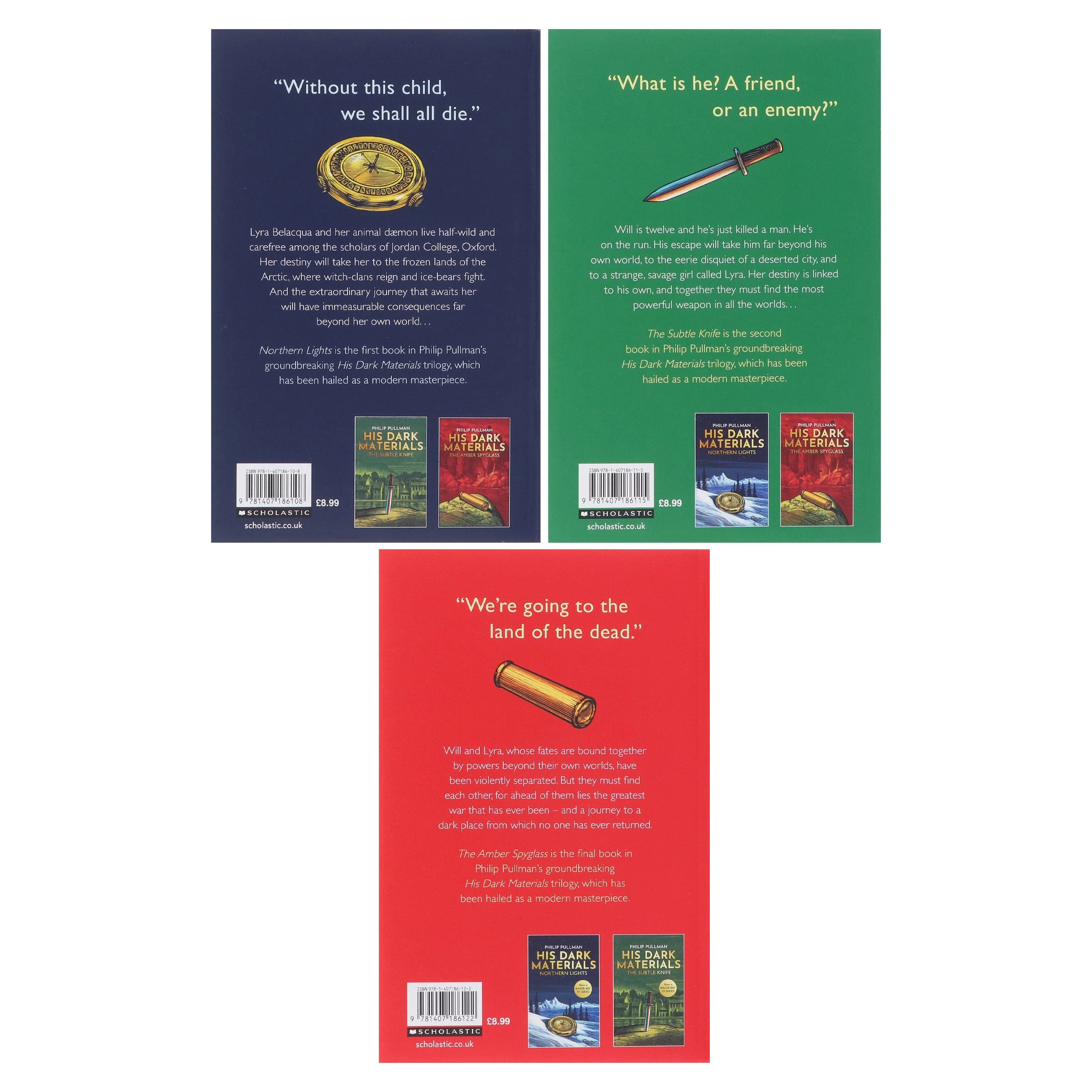 His Dark Materials trilogy by Philip Pullman (Northern Lights, Subtle Knife & Amber Spyglass) 3 Books Collection Box Set - Ages 11+ - Paperback - Image 3
