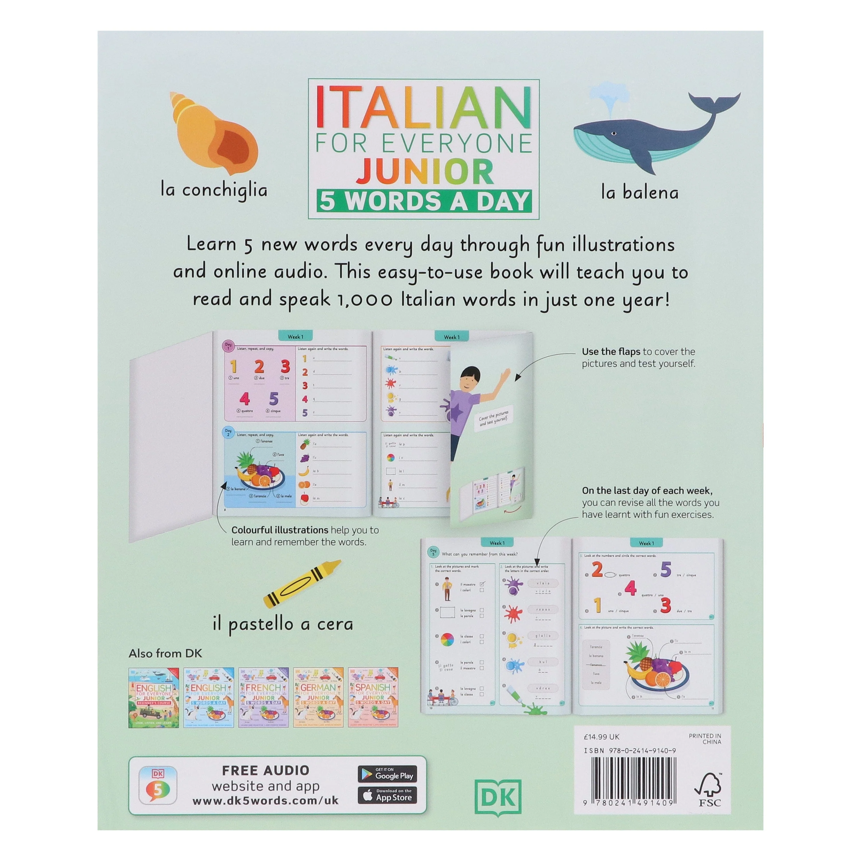 Italian for Everyone Junior 5 Words a Day: Learn and Practise 1,000 Italian Words - Ages 5-9 - Flexibound - Image 3
