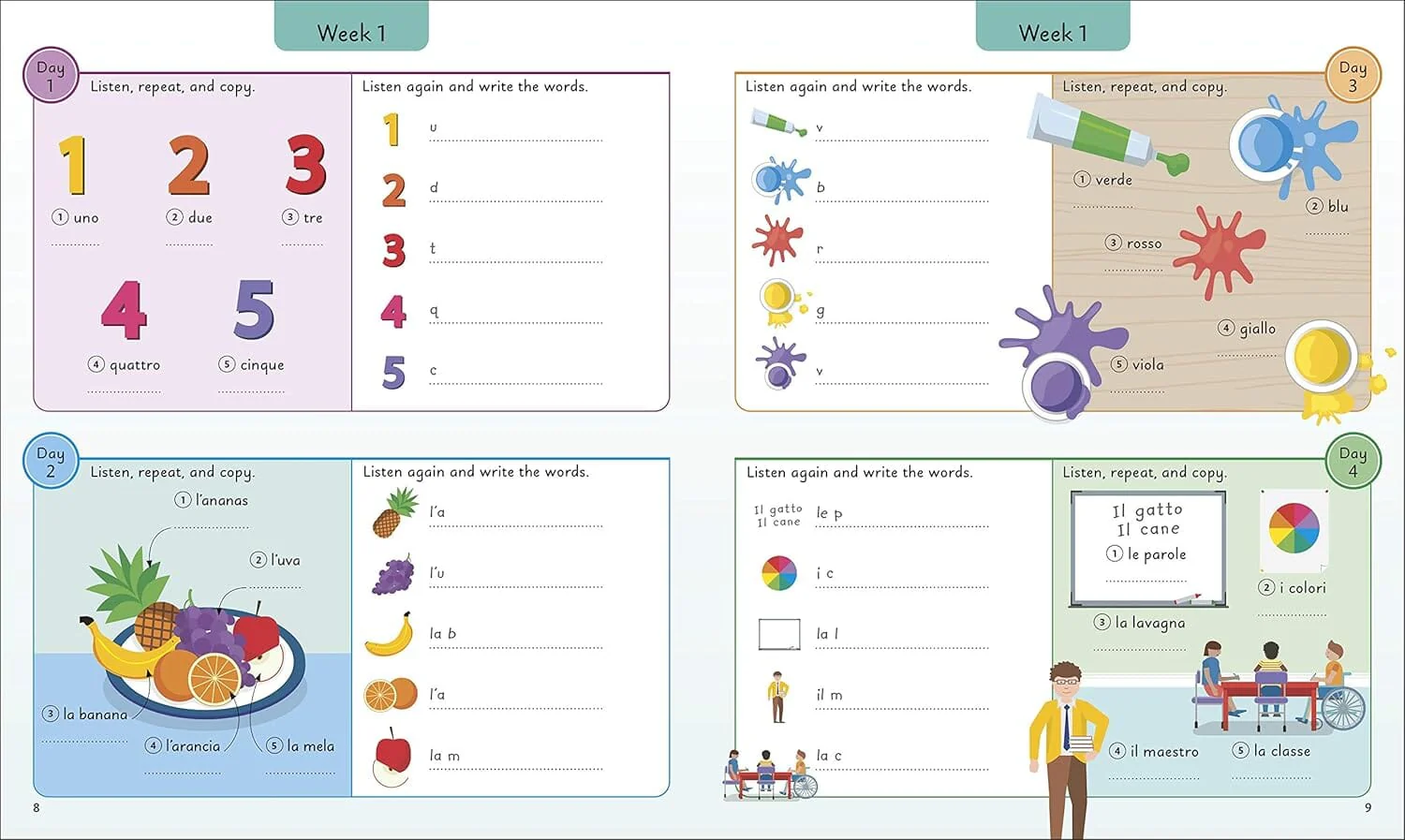 Italian for Everyone Junior 5 Words a Day: Learn and Practise 1,000 Italian Words - Ages 5-9 - Flexibound - Image 5