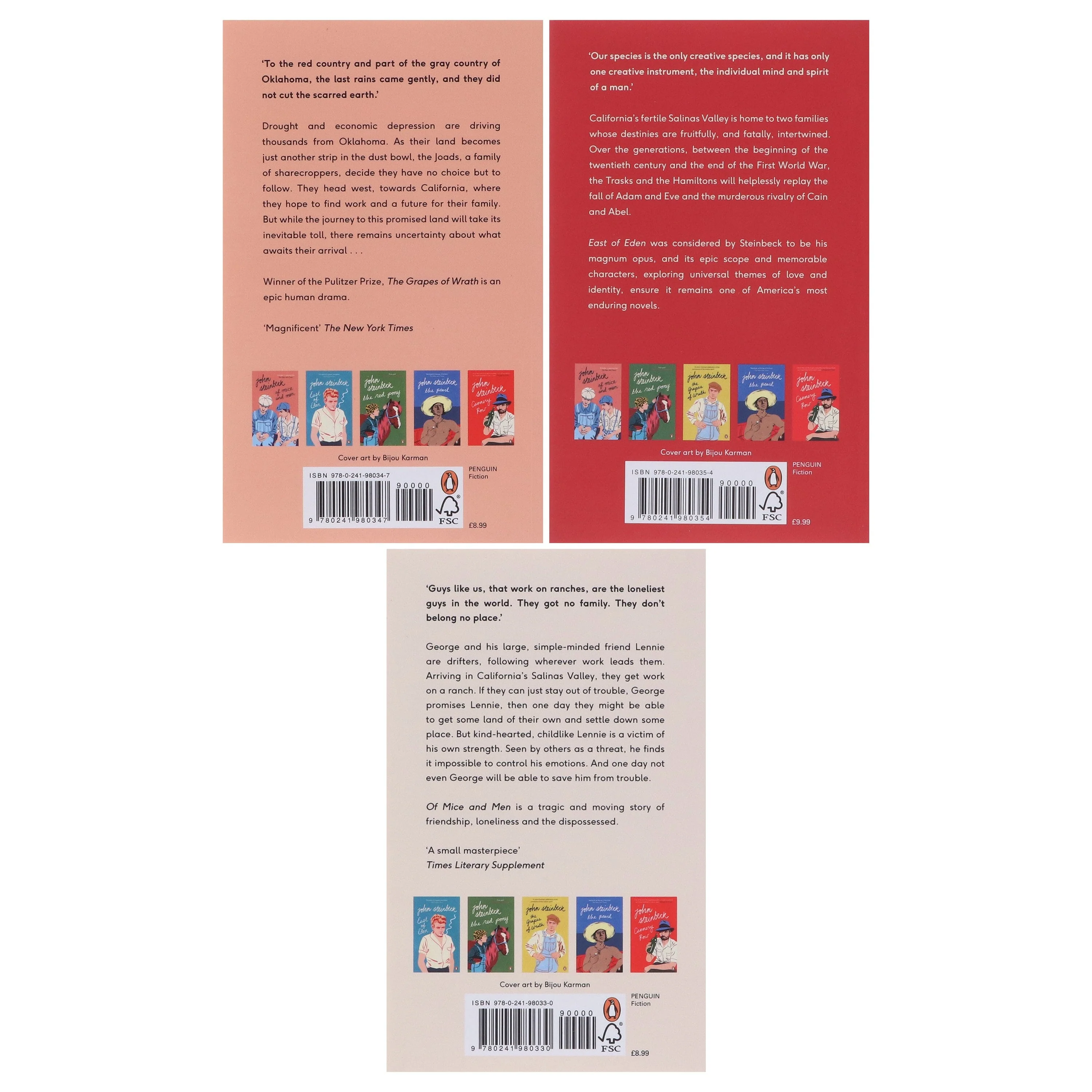 John Steinbeck Collection (The Grapes of Wrath, East of Eden, Of Mice and Men) 3 Books Set - Fiction - Paperback - Image 3