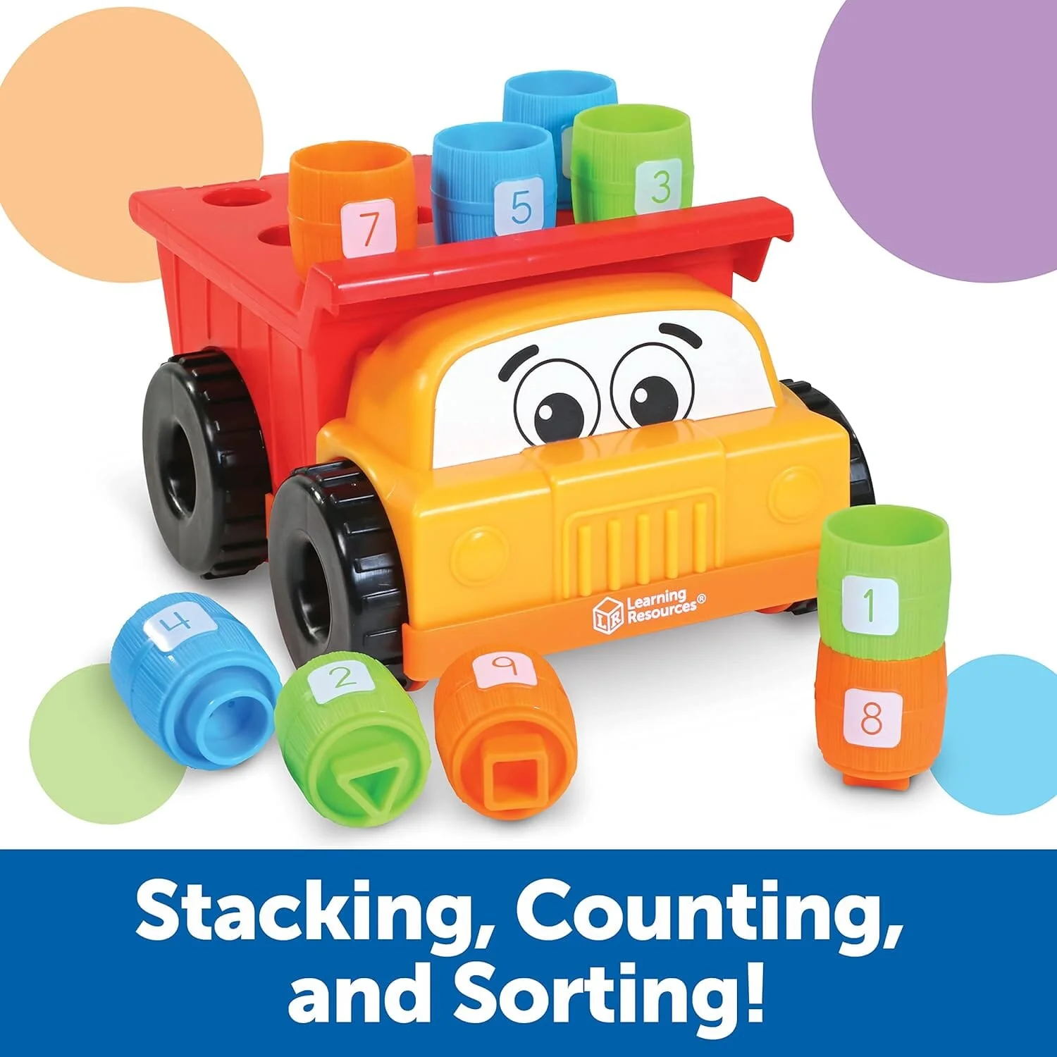 Learning Resources: Tony the Peg Stacker Dump Truck: 10 Pieces - Ages 18+ Months - Educational toy - Image 5