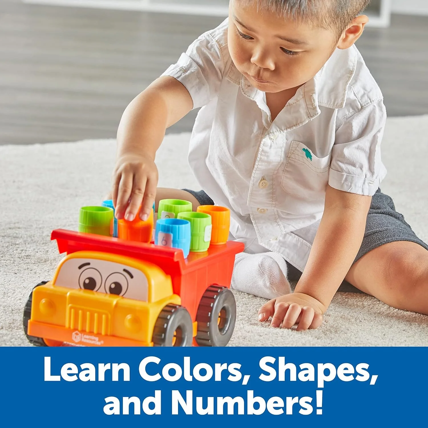 Learning Resources: Tony the Peg Stacker Dump Truck: 10 Pieces - Ages 18+ Months - Educational toy - Image 6