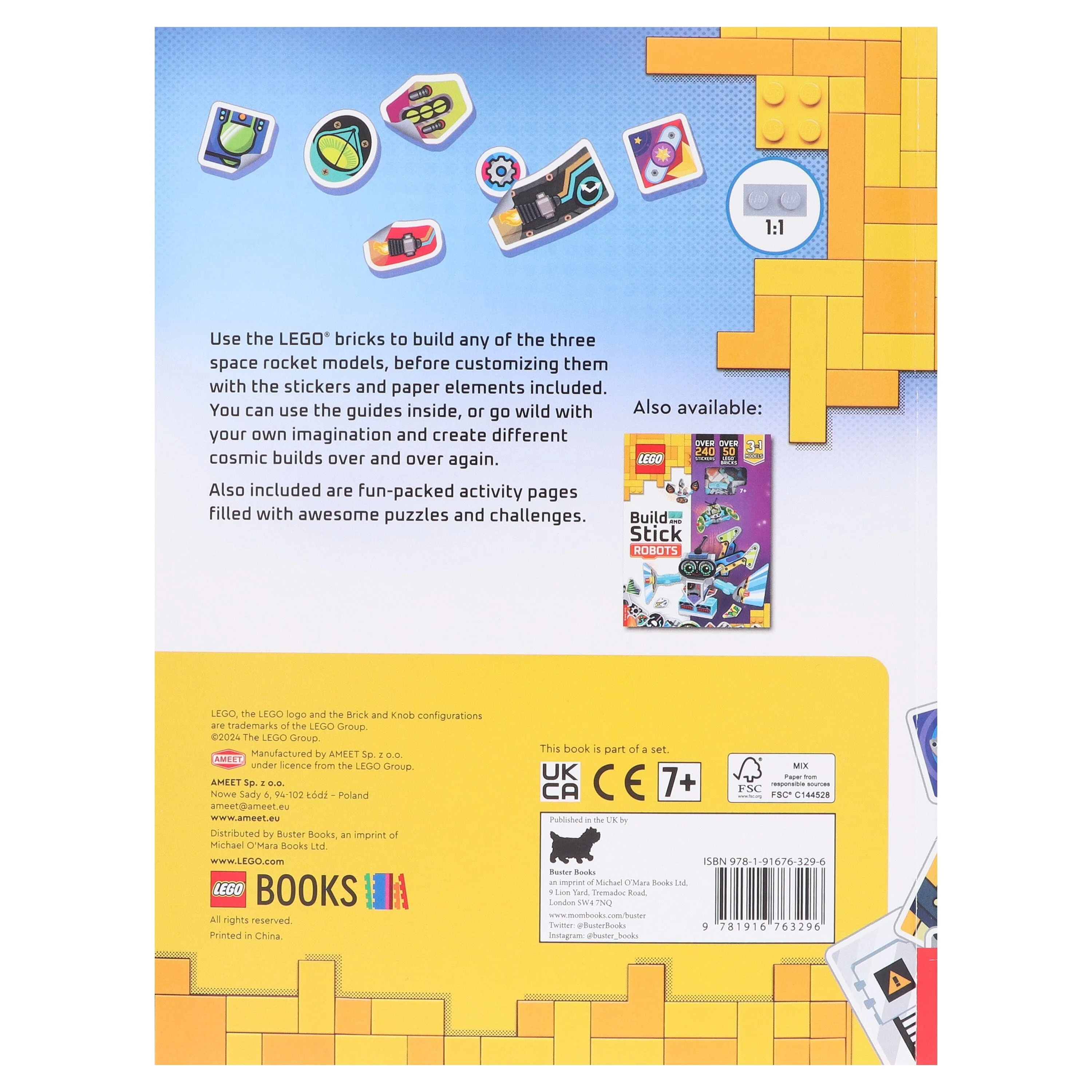 LEGO Books: Build and Stick: Space Activity Box (includes LEGO bricks, book and over 250 stickers) - Ages 7-9 – Hardback - Image 3