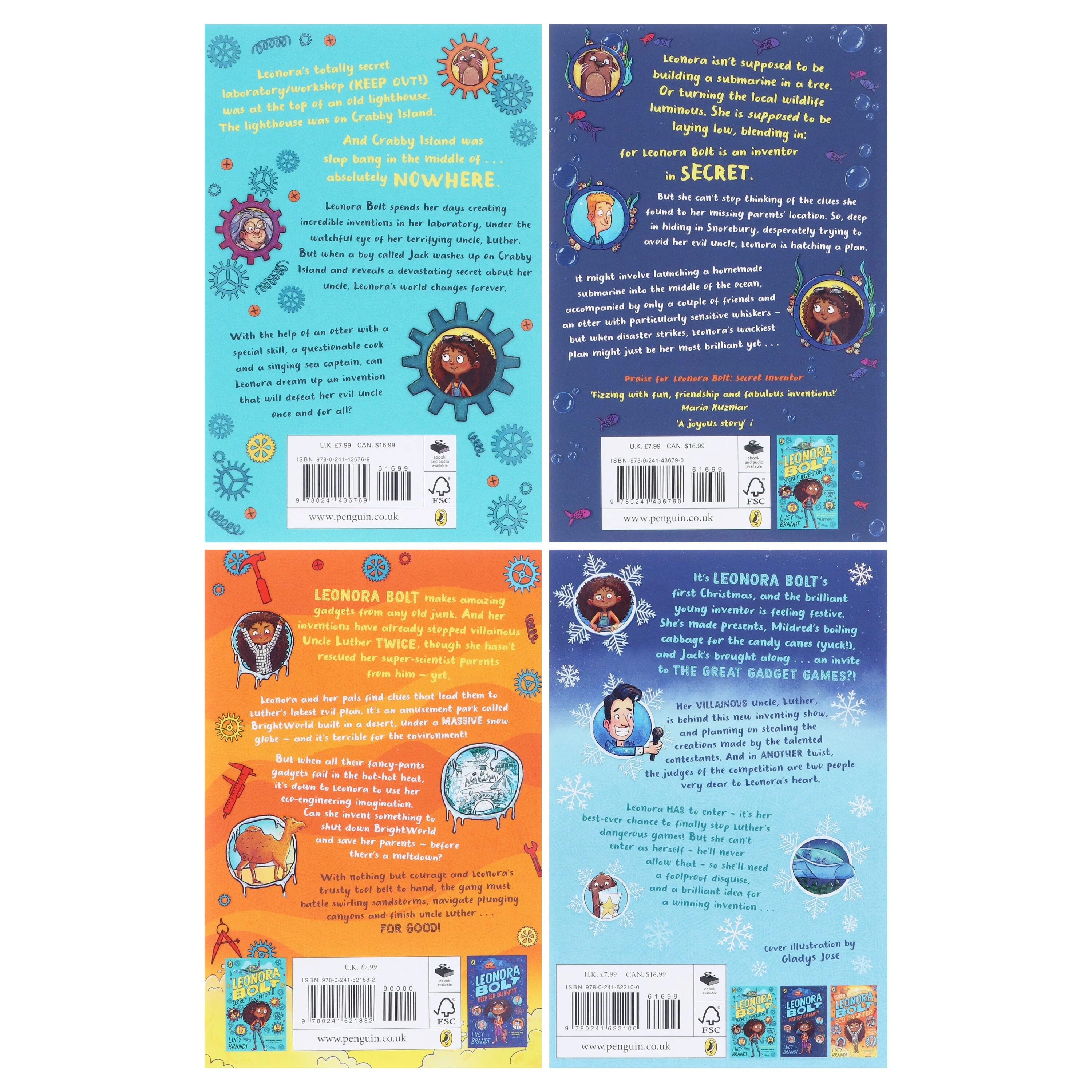 Leonora Bolt Secret Inventor Series (Book 1-4) by Lucy Brandt: Illustrated 4 Books Collection Set - Ages 6-10 - Paperback - Image 3