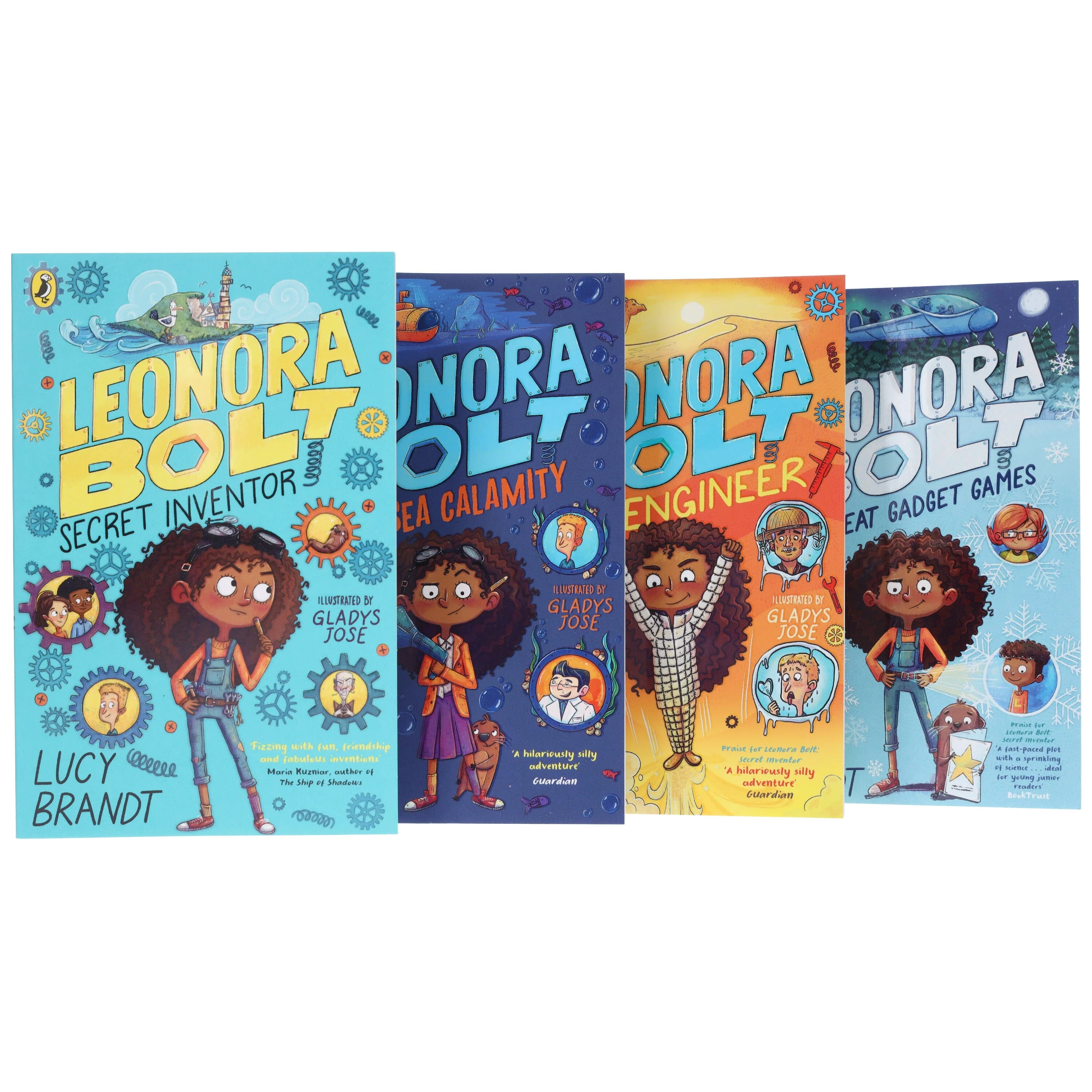 Leonora Bolt Secret Inventor Series (Book 1-4) by Lucy Brandt: Illustrated 4 Books Collection Set - Ages 6-10 - Paperback - Image 4
