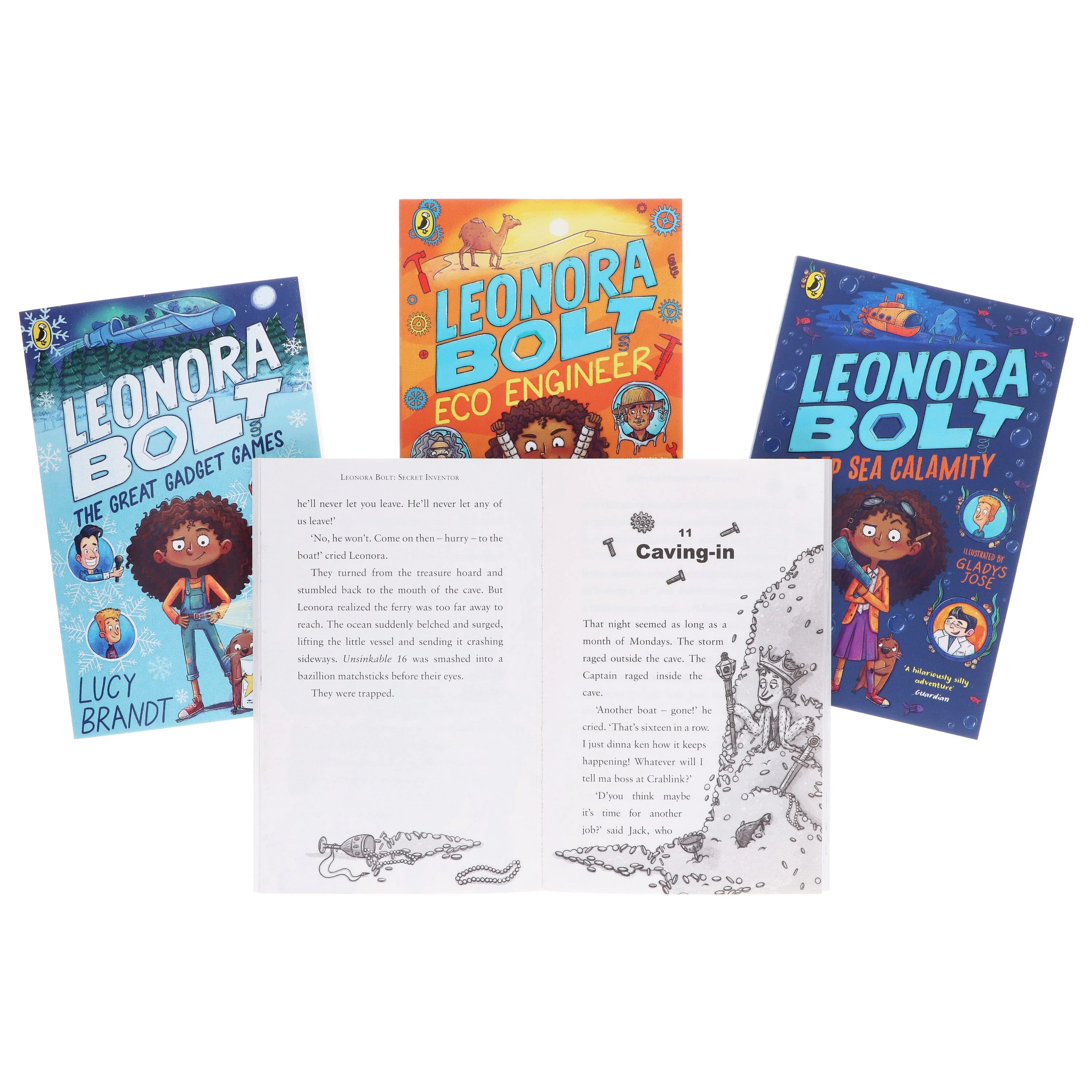 Leonora Bolt Secret Inventor Series (Book 1-4) by Lucy Brandt: Illustrated 4 Books Collection Set - Ages 6-10 - Paperback - Image 7